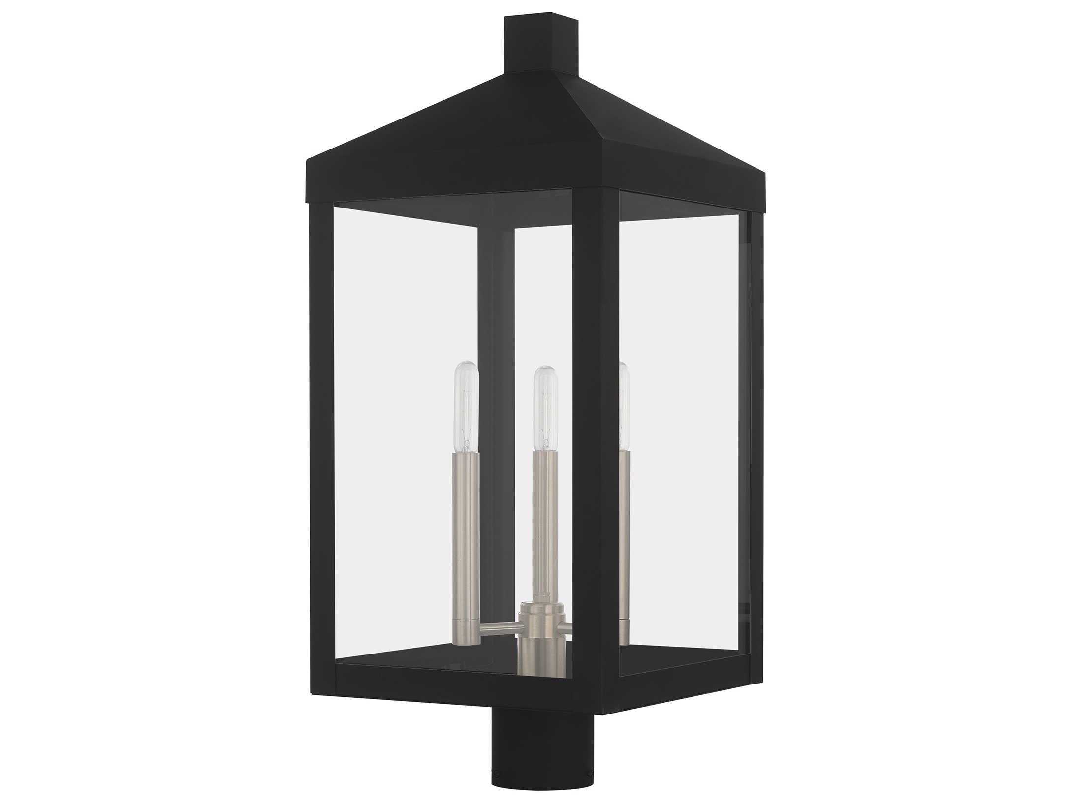 Livex Lighting Nyack 3 - Light Glass Outdoor Post Light