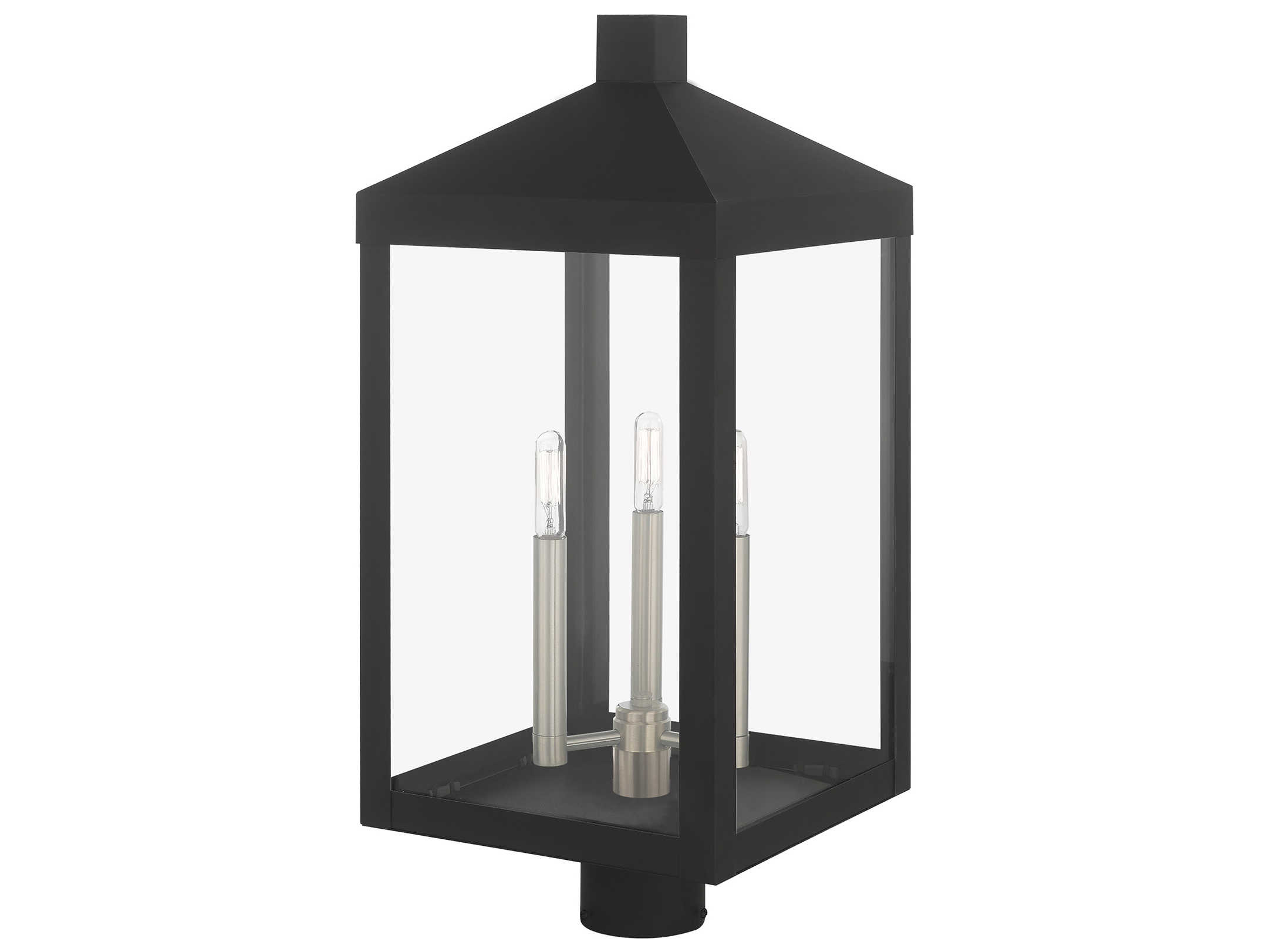 Livex Lighting Nyack 3 - Light Glass Outdoor Post Light