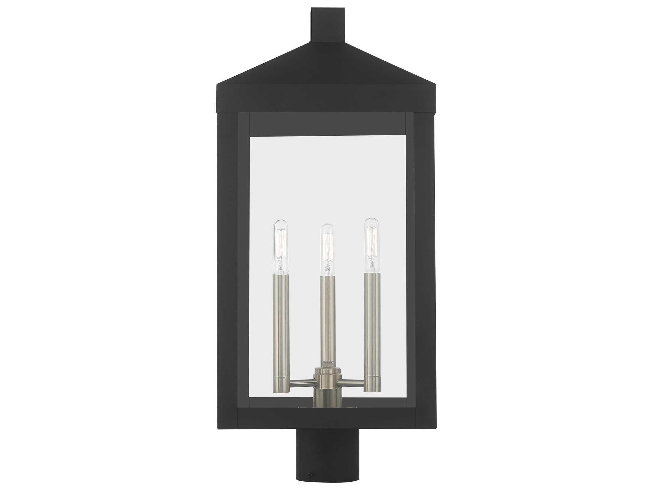 Livex Lighting Nyack 3 - Light Glass Outdoor Post Light