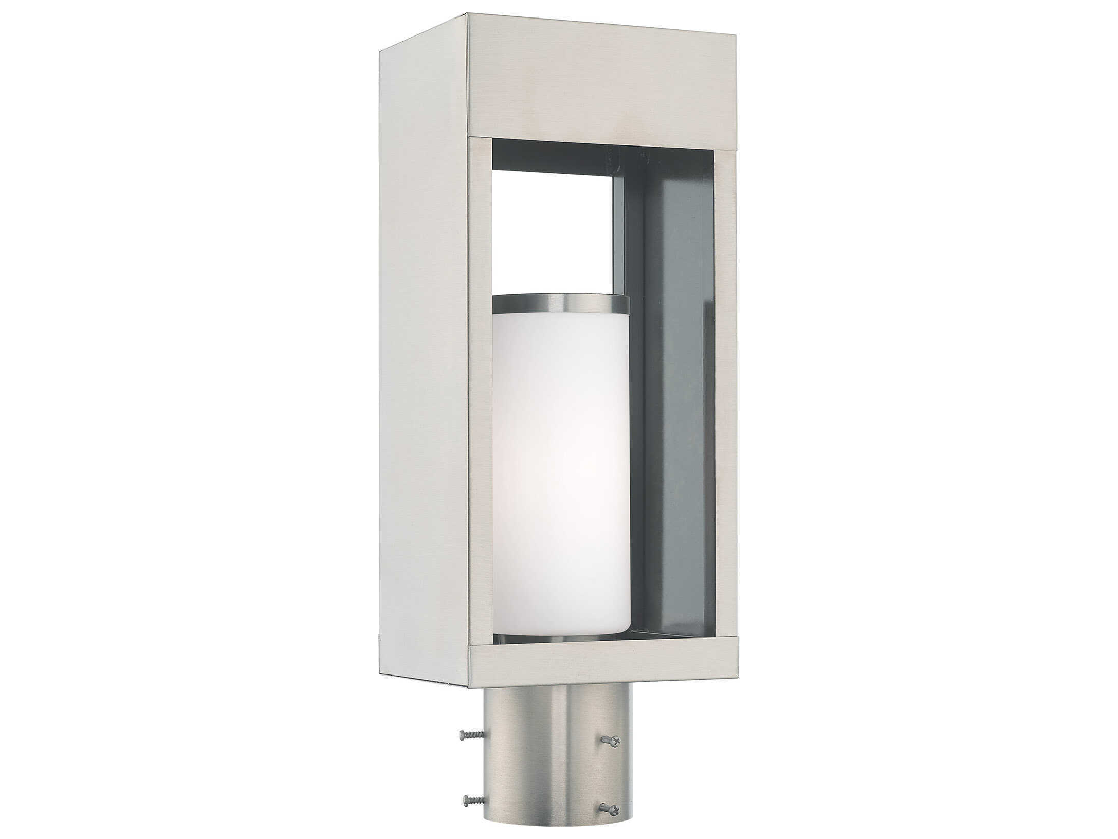 Livex Lighting Bleecker Brushed Nickel 1-light Outdoor Post Light