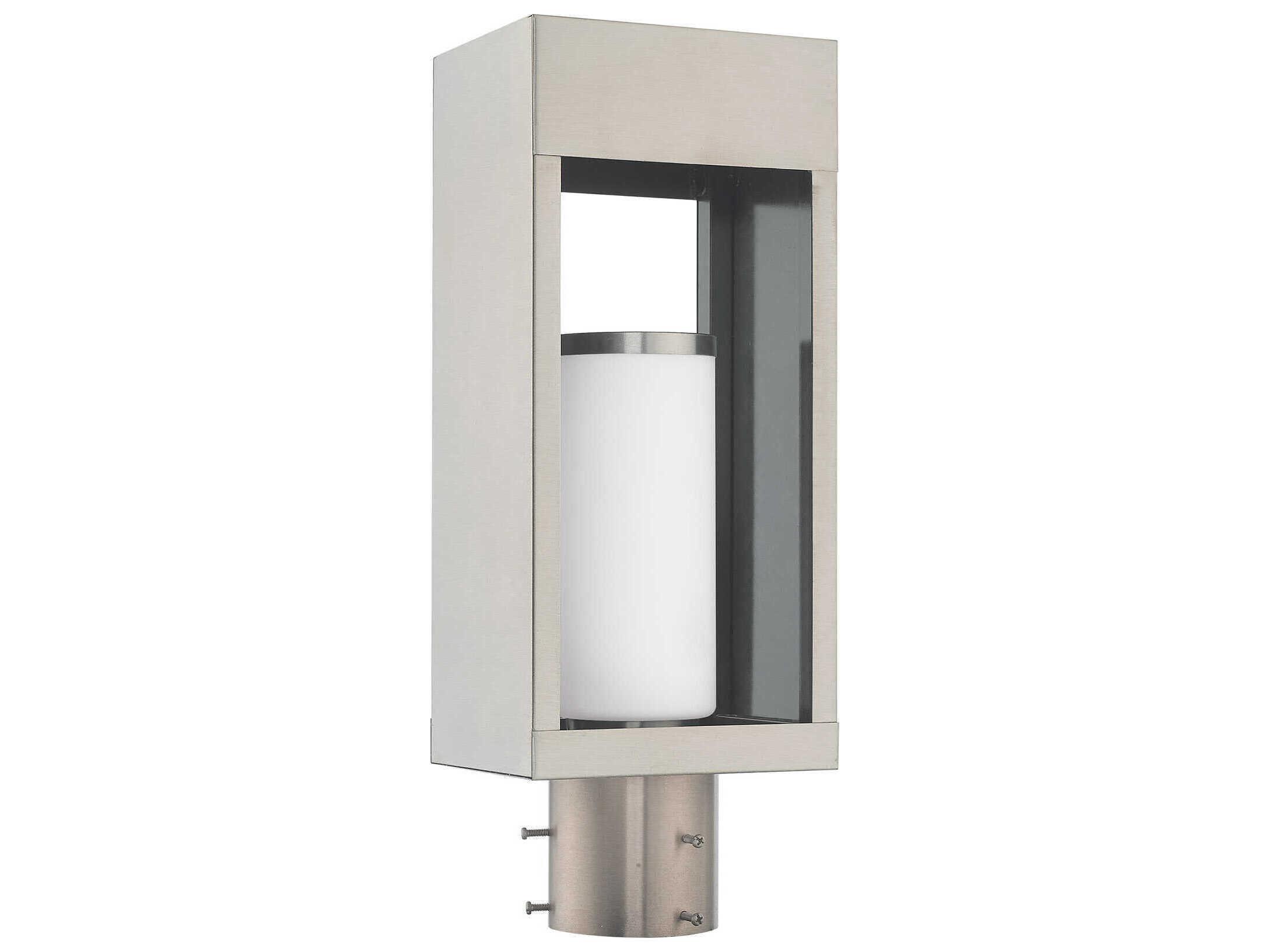 Livex Lighting Bleecker Brushed Nickel 1-light Outdoor Post Light