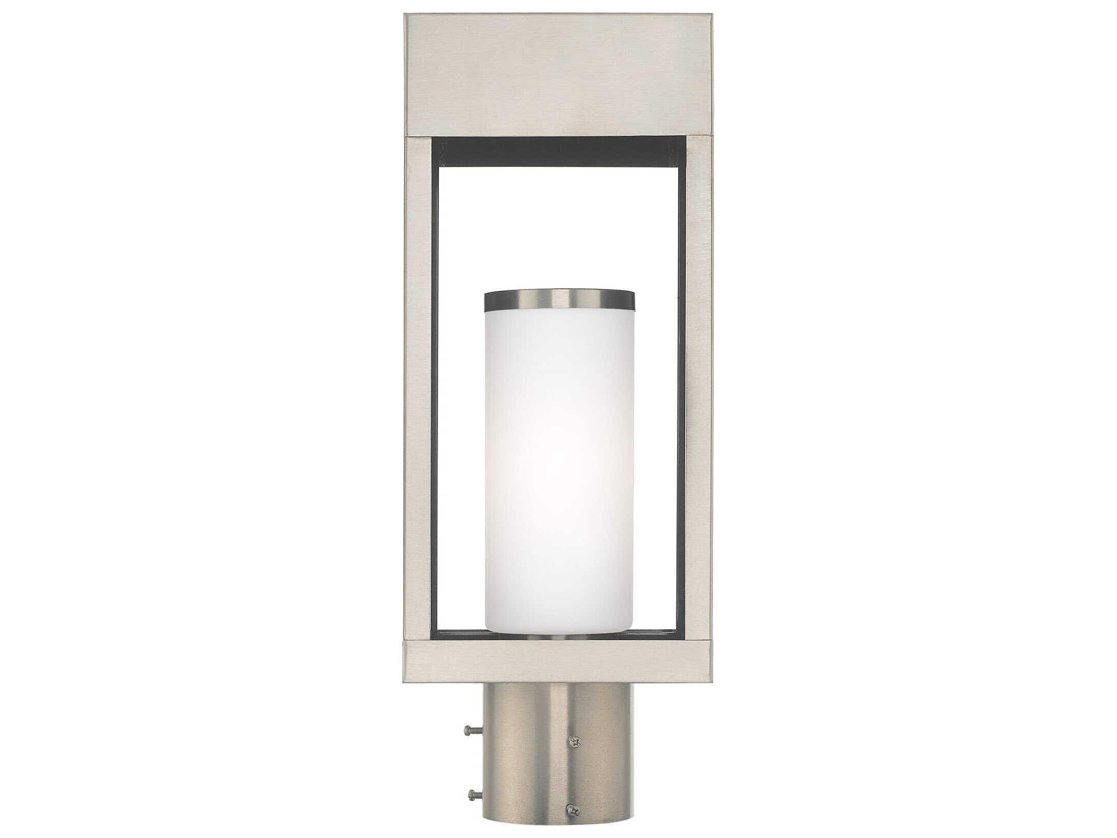 Livex Lighting Bleecker Brushed Nickel 1-light Outdoor Post Light