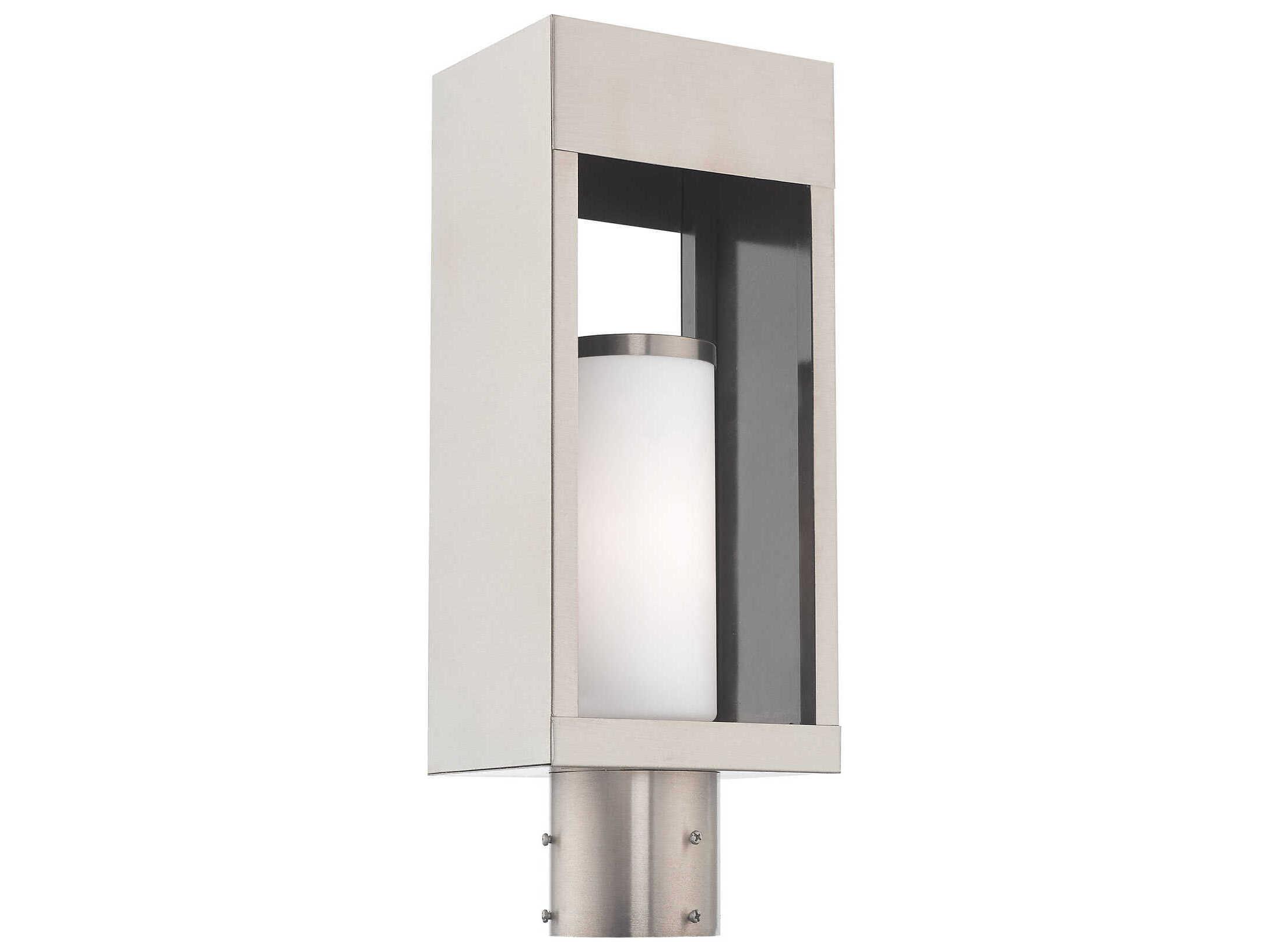 Livex Lighting Bleecker Brushed Nickel 1-light Outdoor Post Light