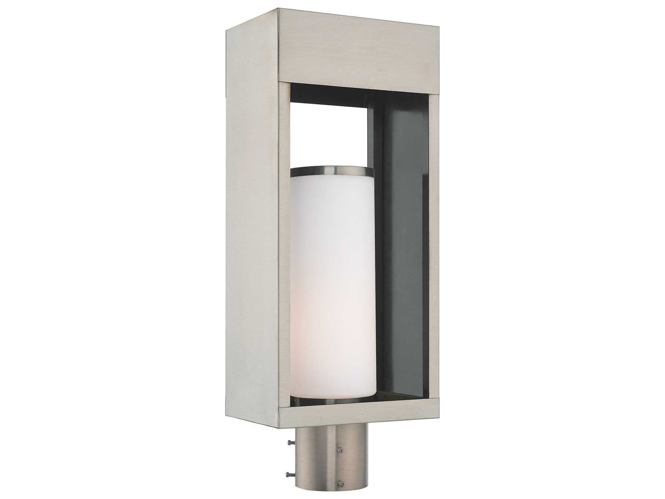 Livex Lighting Bleecker Brushed Nickel 1-light Outdoor Post Light