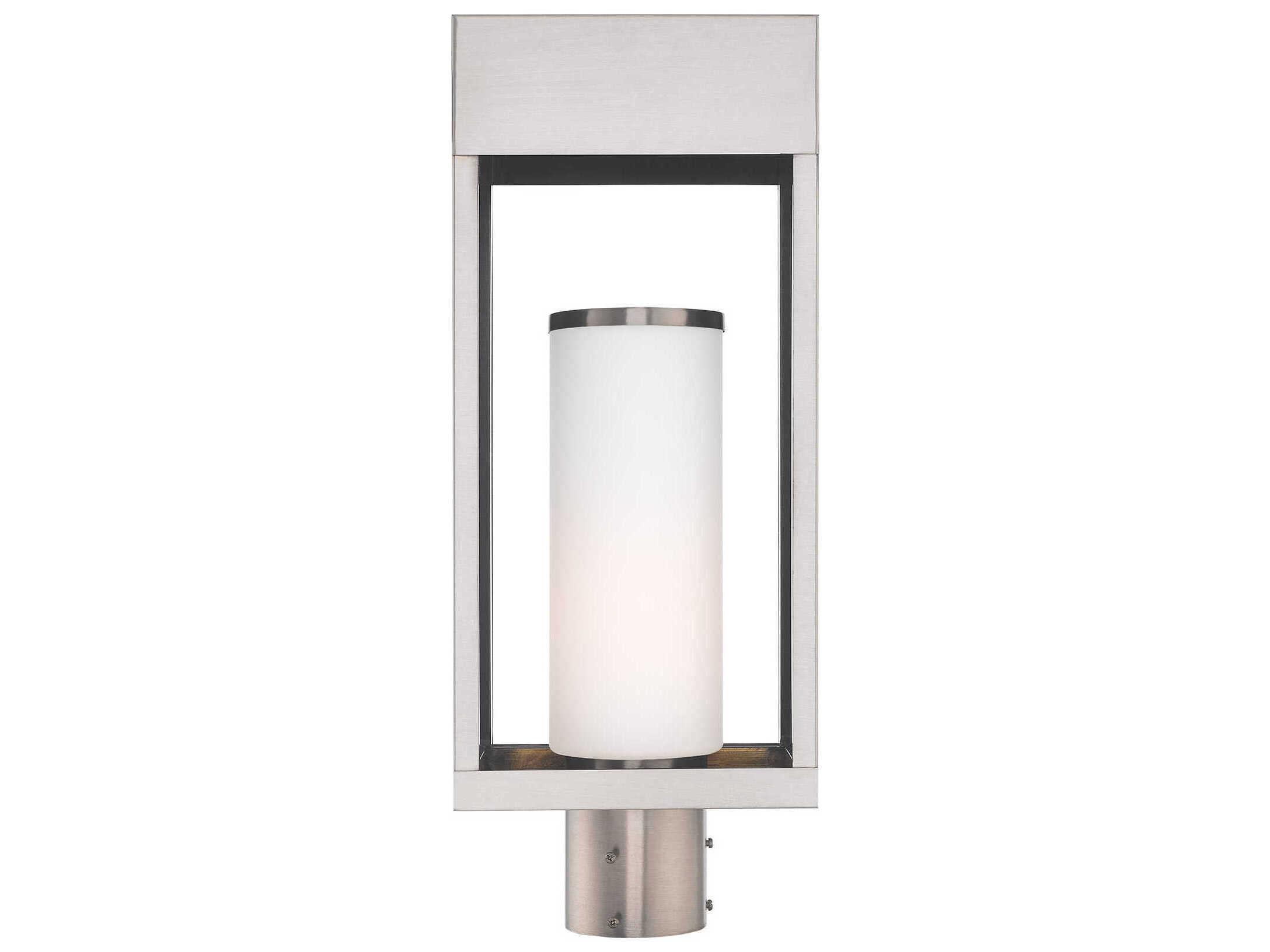 Livex Lighting Bleecker Brushed Nickel 1-light Outdoor Post Light