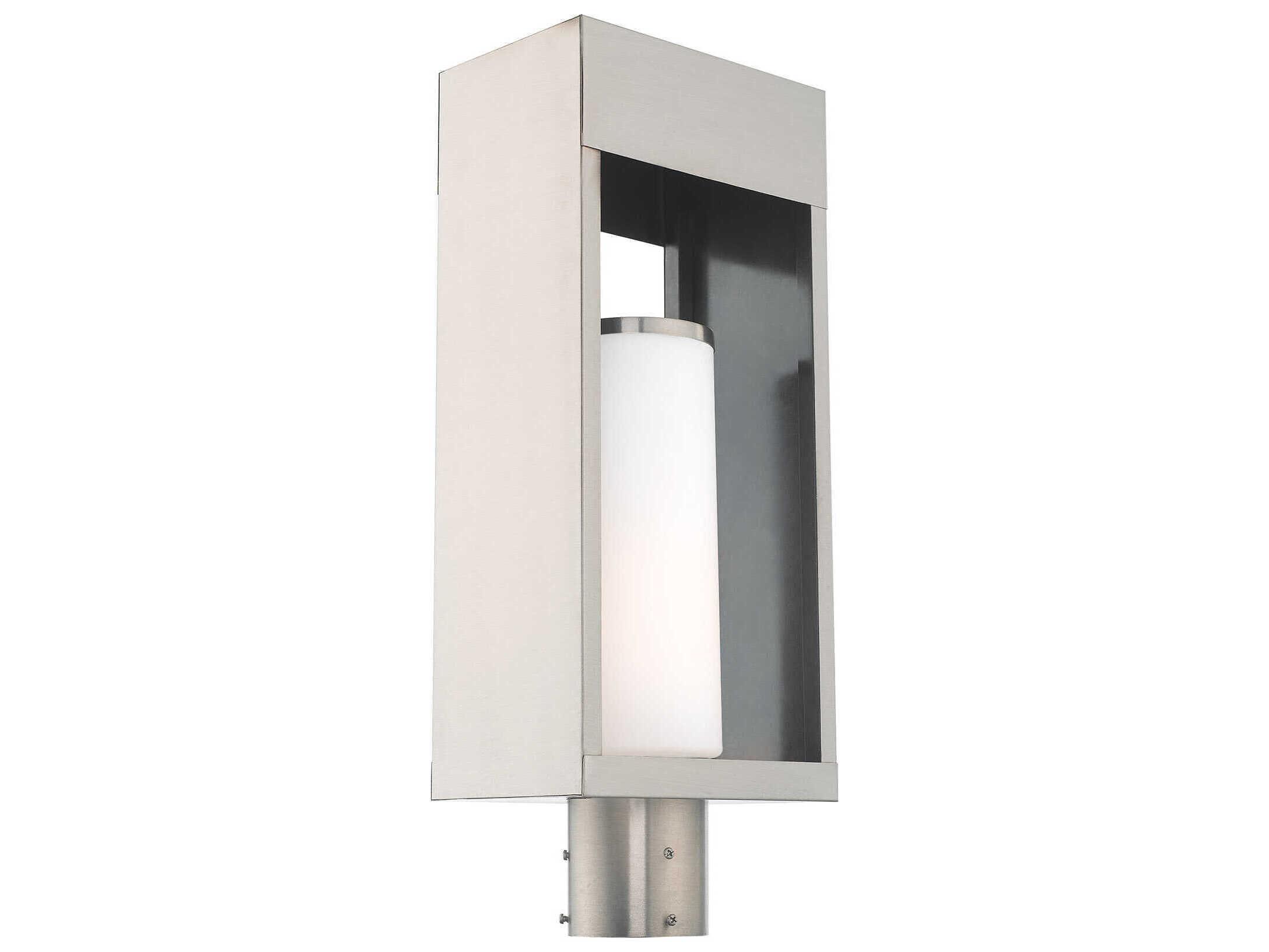Livex Lighting Bleecker Brushed Nickel 1-light Outdoor Post Light