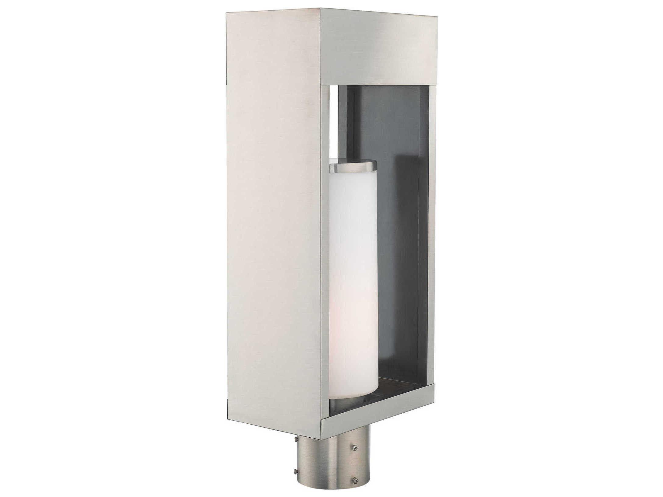Livex Lighting Bleecker Brushed Nickel 1-light Outdoor Post Light