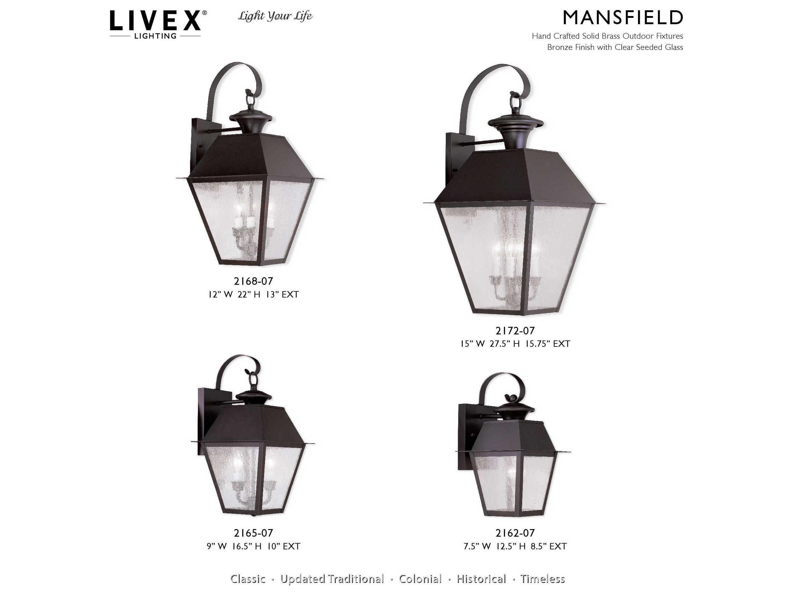 Livex Lighting Mansfield 3 - Light Outdoor Wall Light