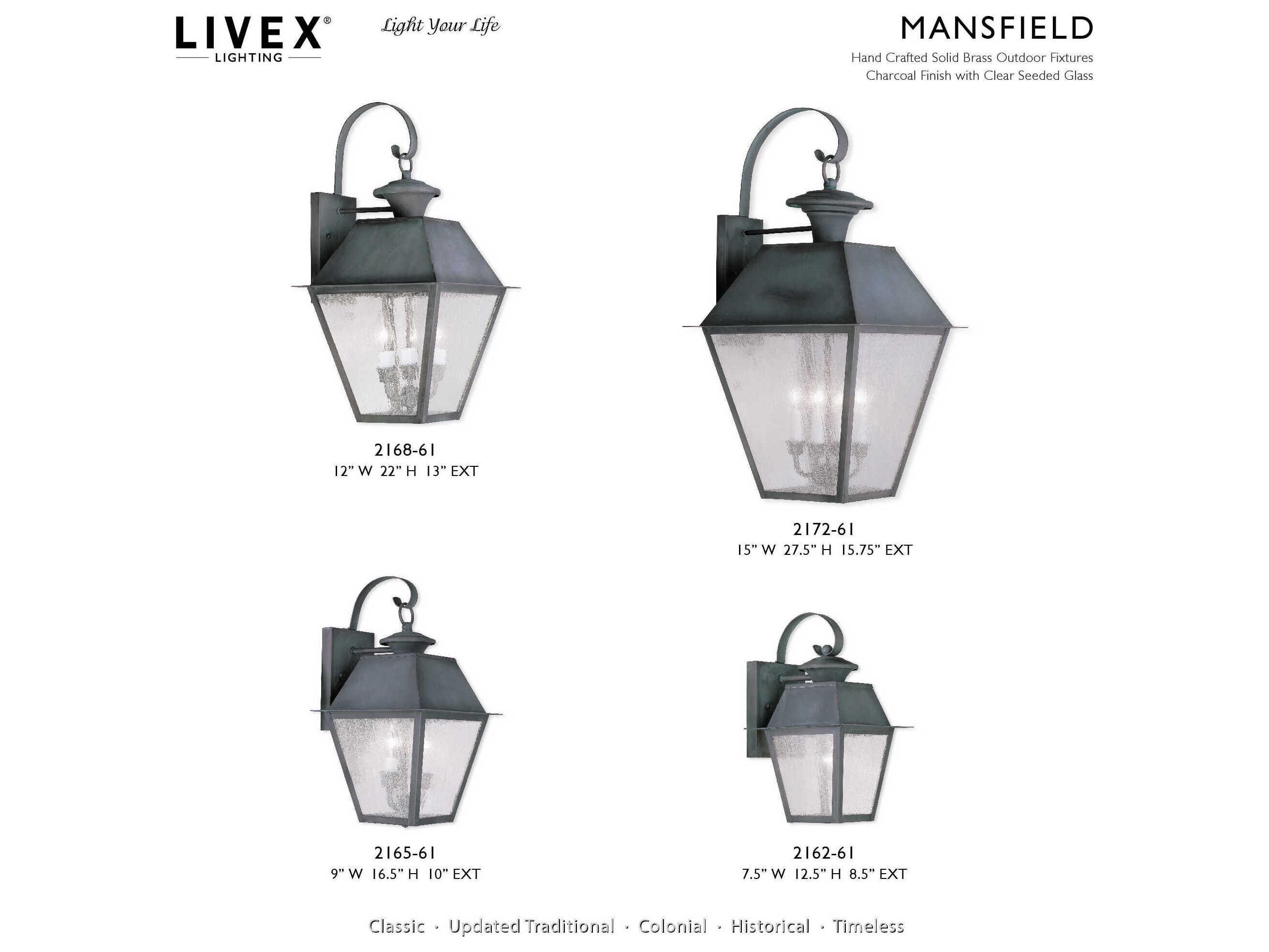 Livex Lighting Mansfield 3 - Light Outdoor Wall Light