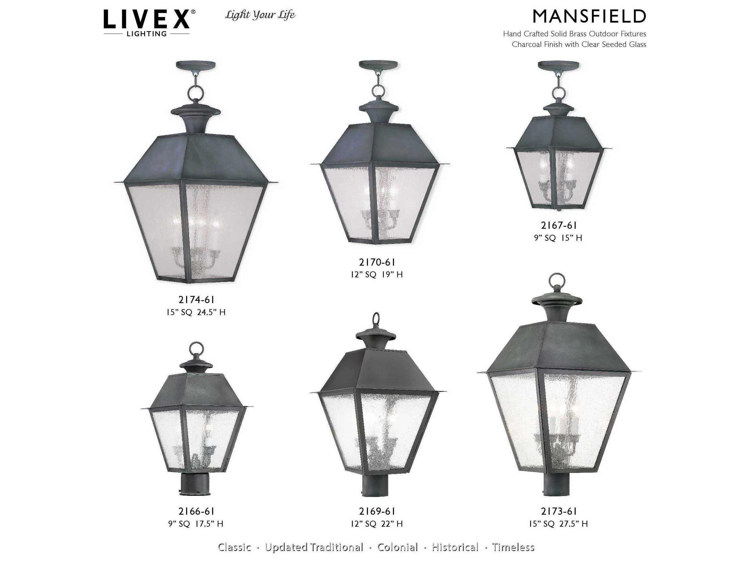 Livex Lighting Mansfield 3 - Light Outdoor Wall Light