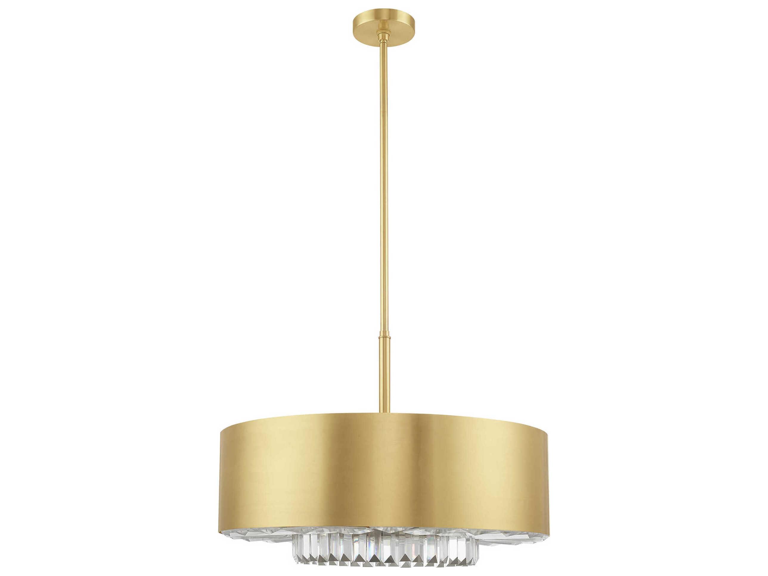 Livex Lighting Madison 6-Light Brass Crystal Drum Pendant