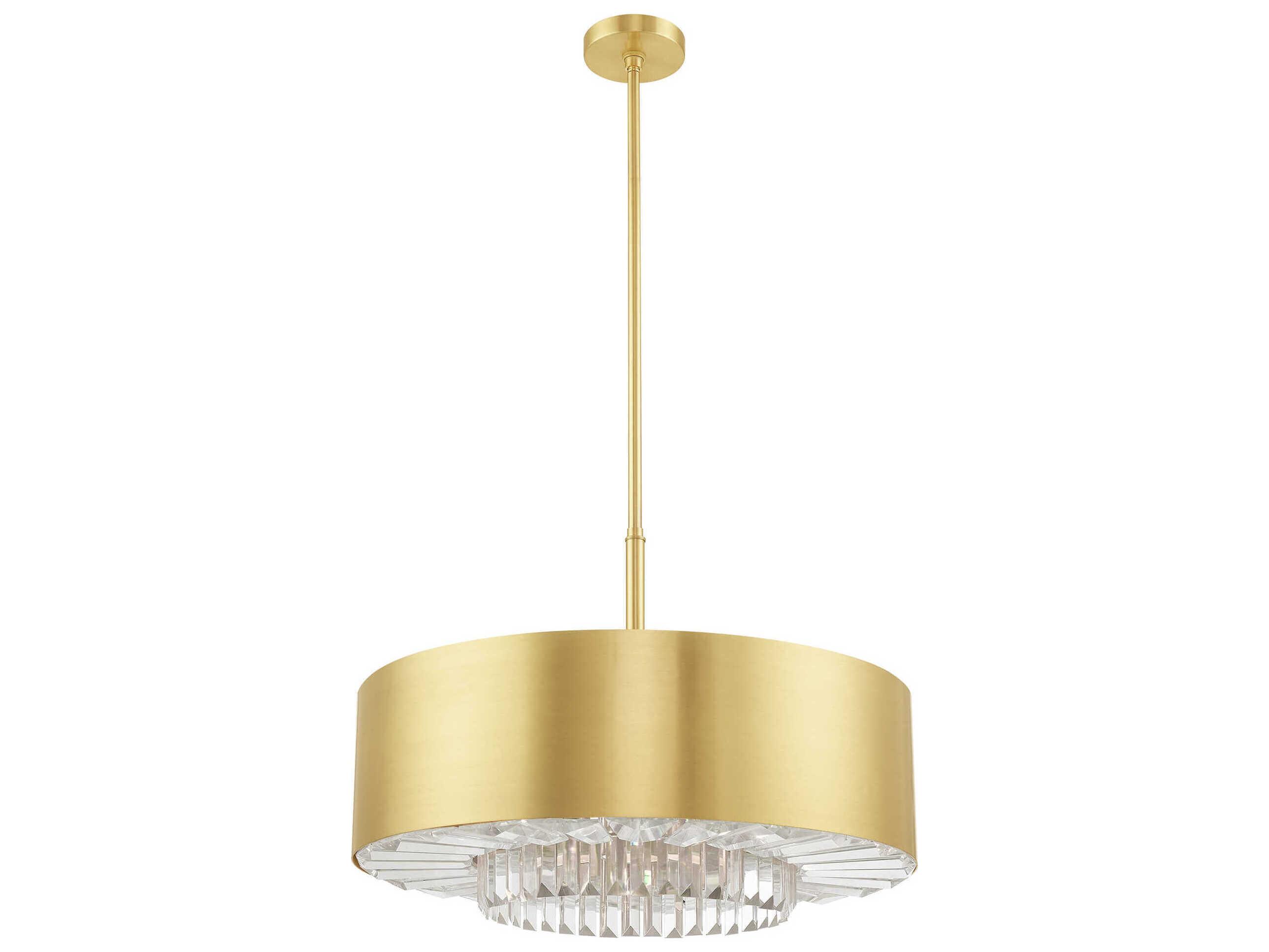 Livex Lighting Madison 6-Light Brass Crystal Drum Pendant