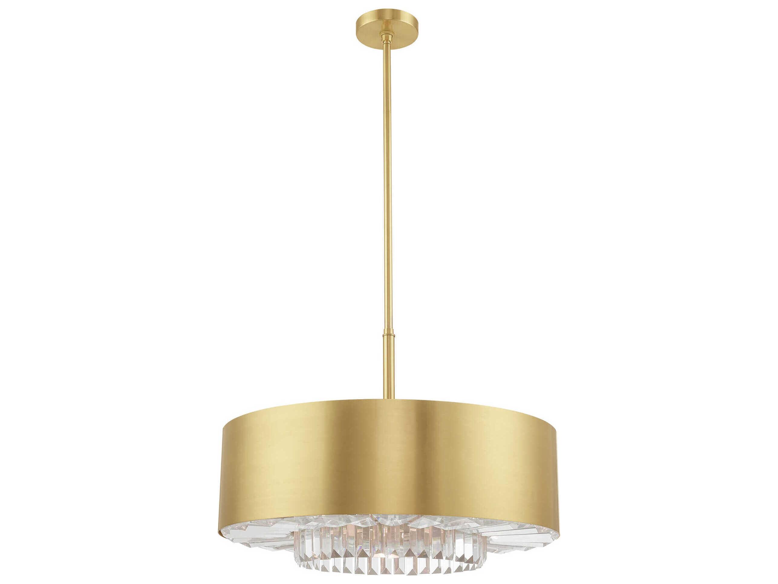 Livex Lighting Madison 6-Light Brass Crystal Drum Pendant