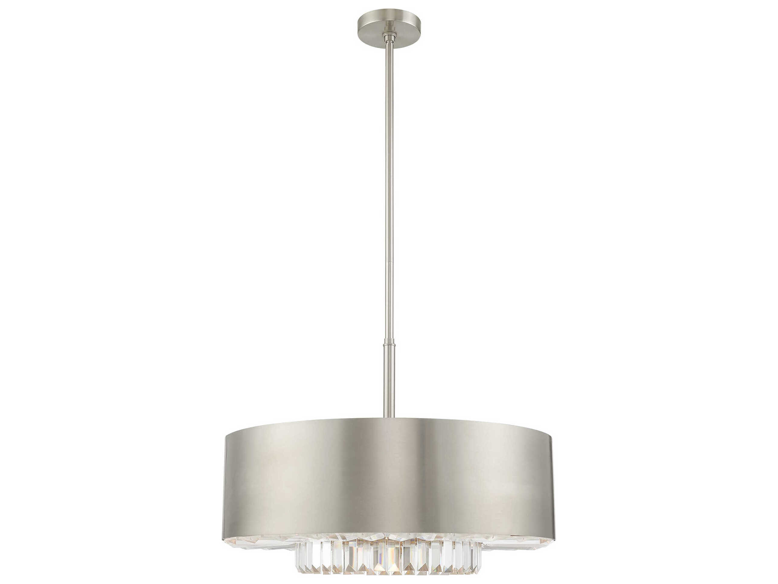 Livex Lighting Madison 6-Light Nickel Crystal Drum Pendant