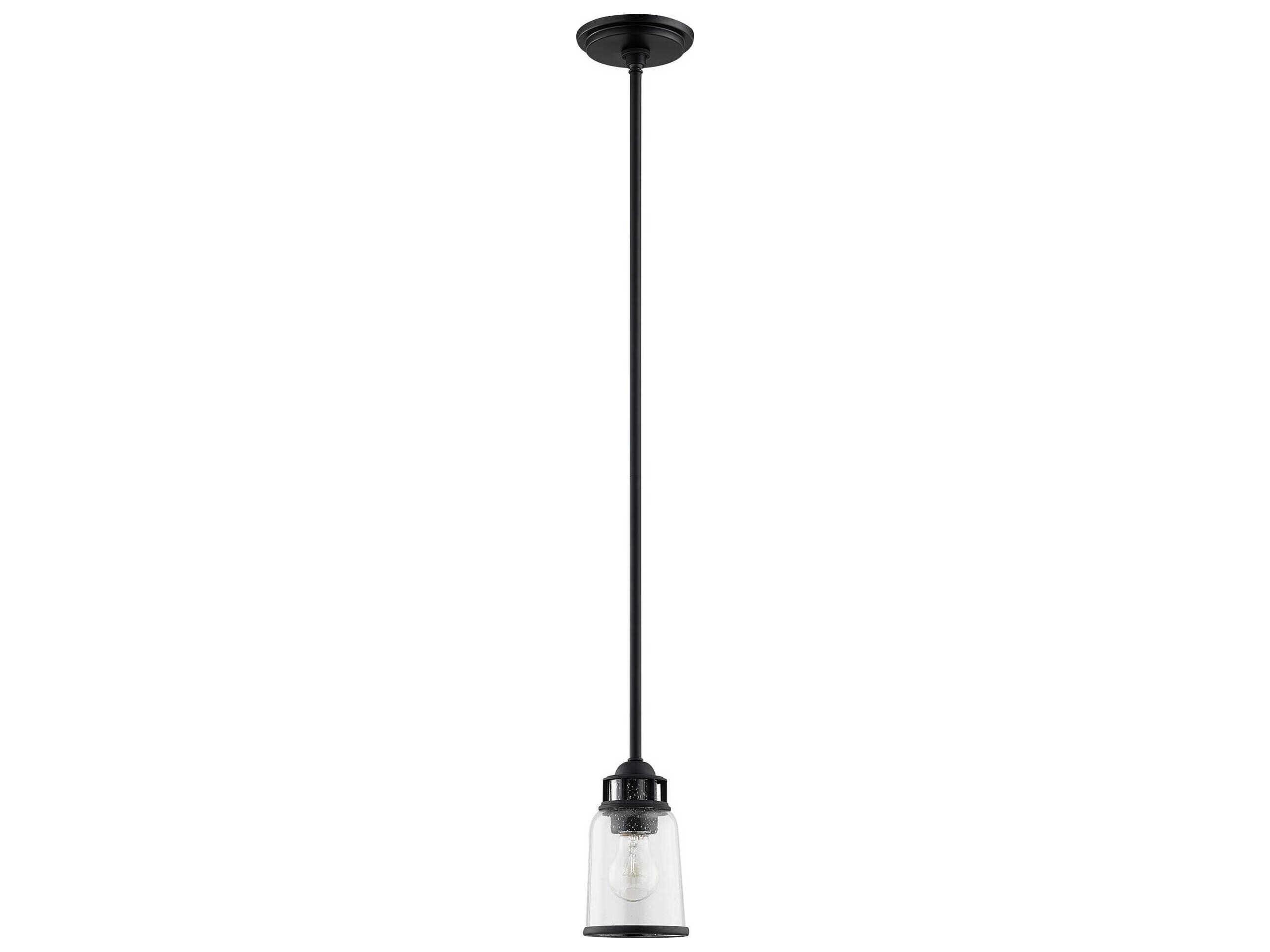 Livex Lighting Lawrenceville 1-Light Black Glass Bell Mini Pendant