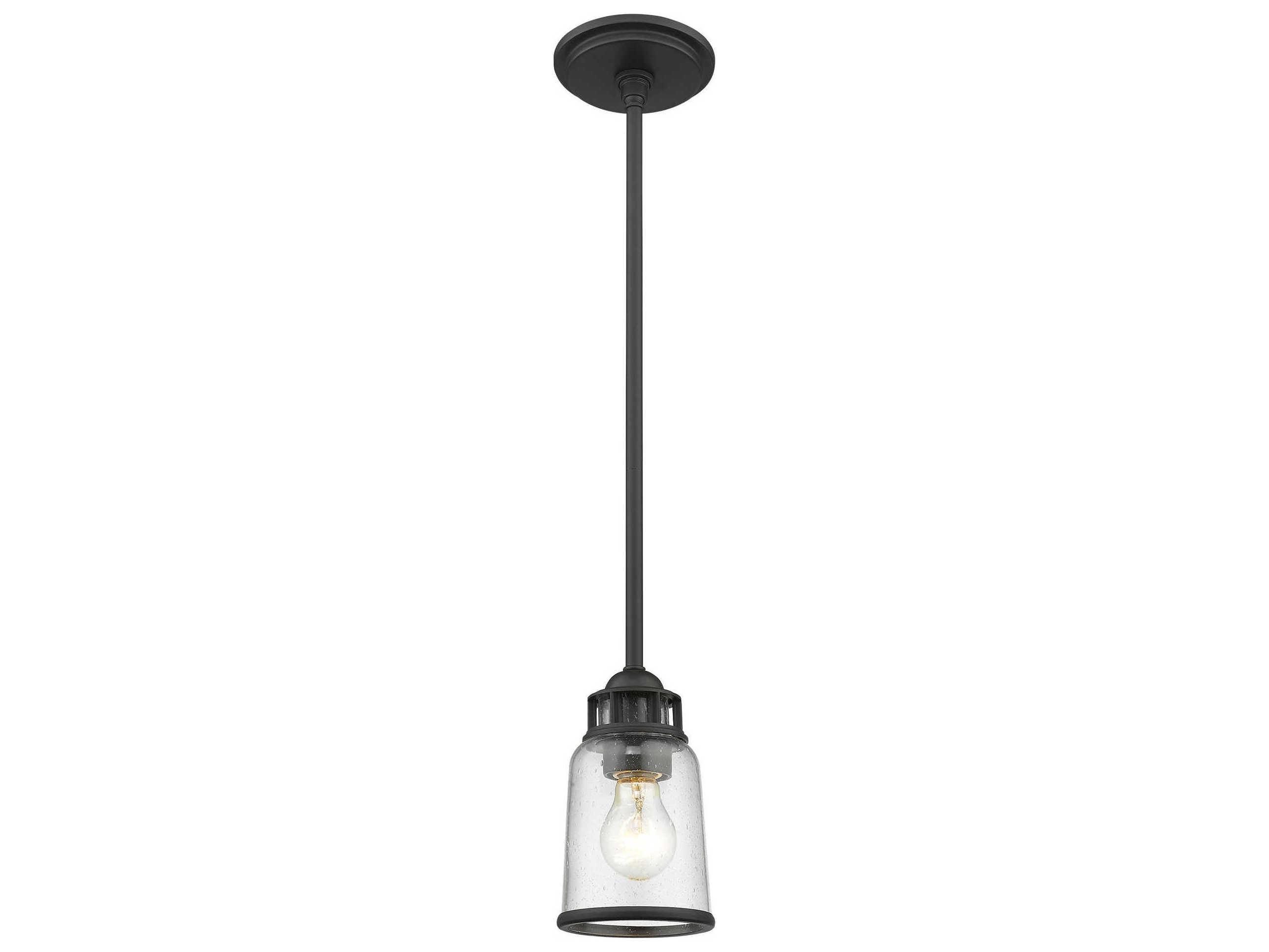 Livex Lighting Lawrenceville 1-Light Bronze Clear Glass Bell Mini Pendant