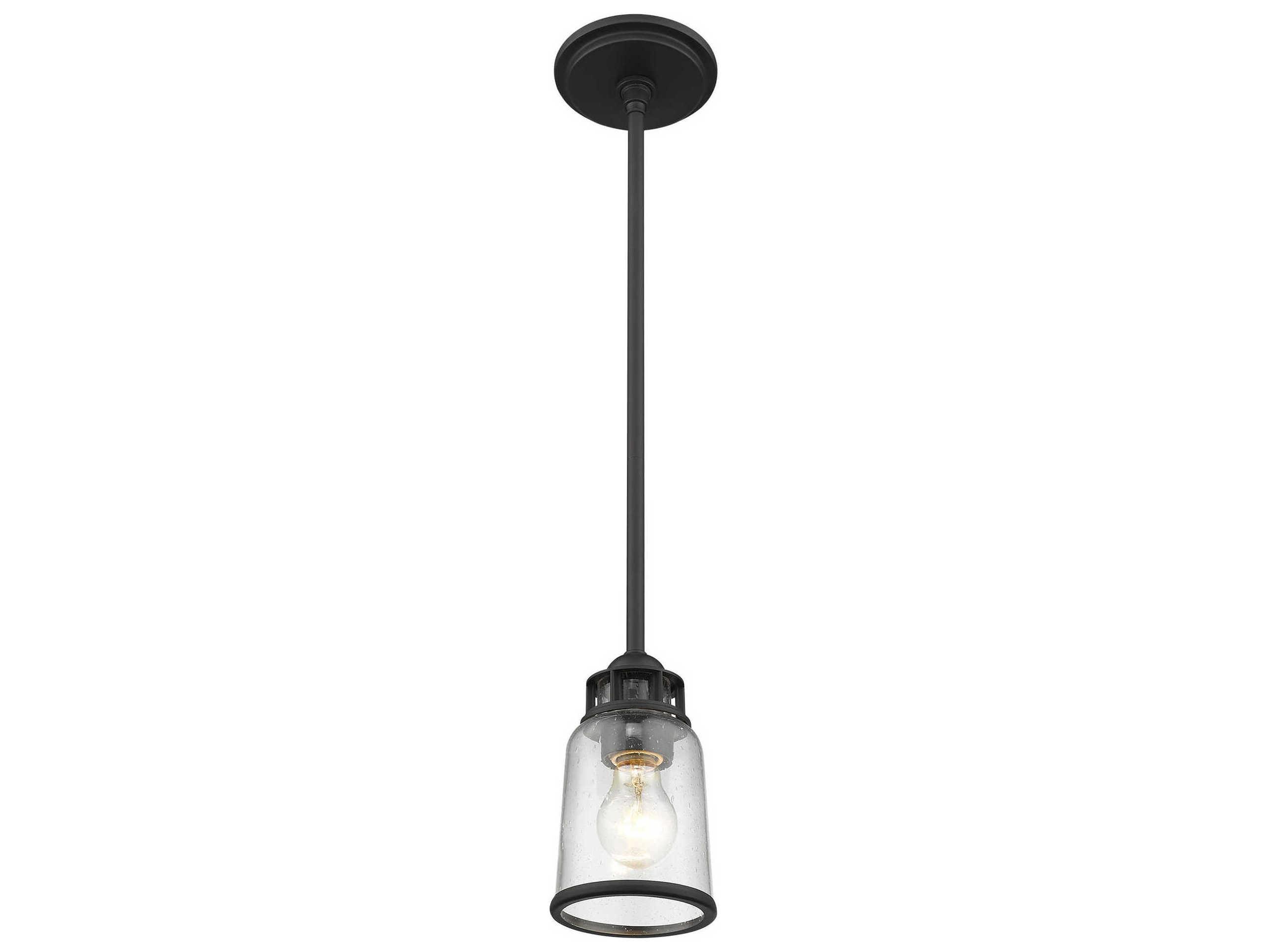 Livex Lighting Lawrenceville 1-Light Bronze Clear Glass Bell Mini Pendant