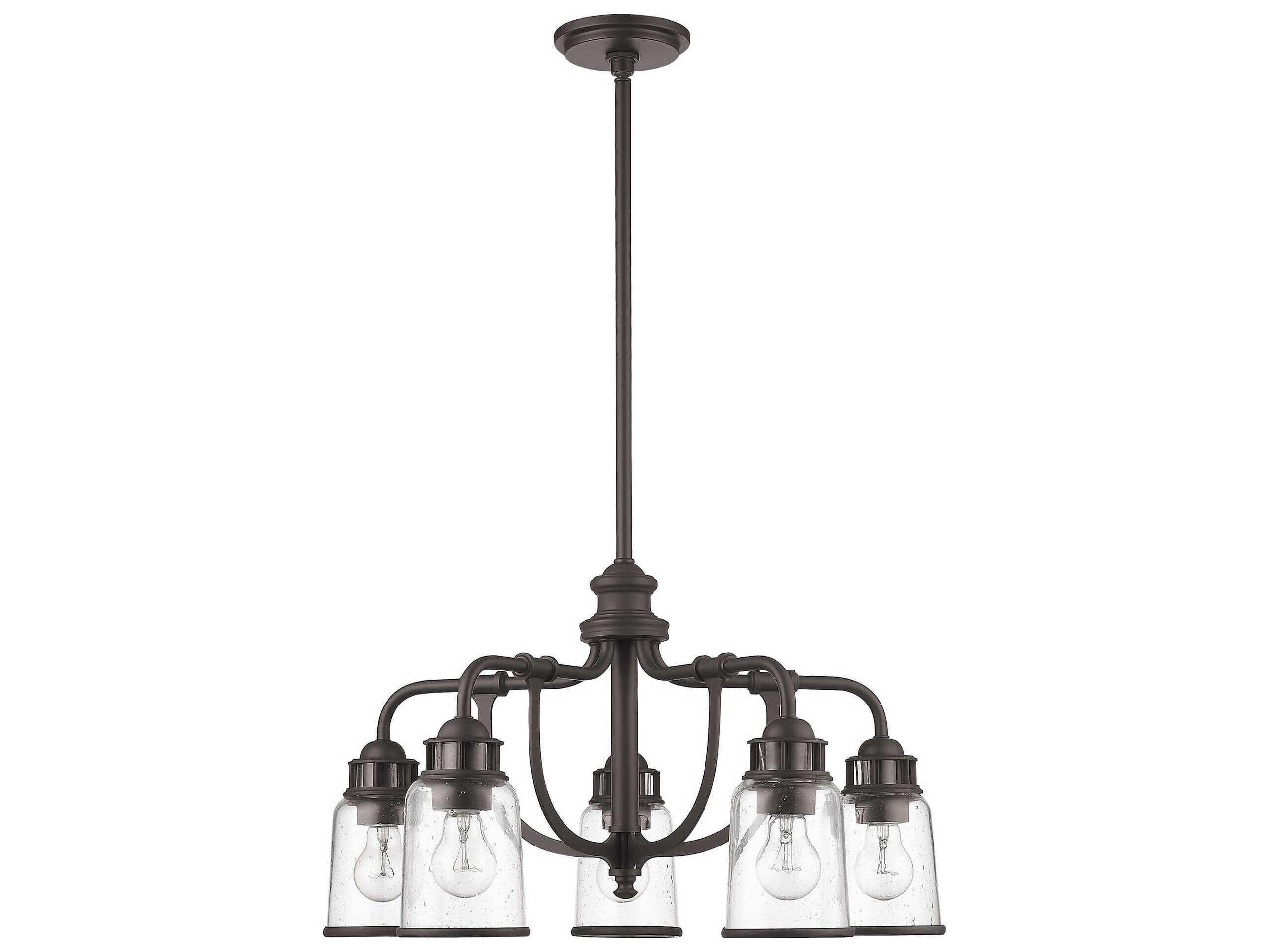 Livex Lighting Lawrenceville 5-Light Bronze Clear Glass Bell Chandelier