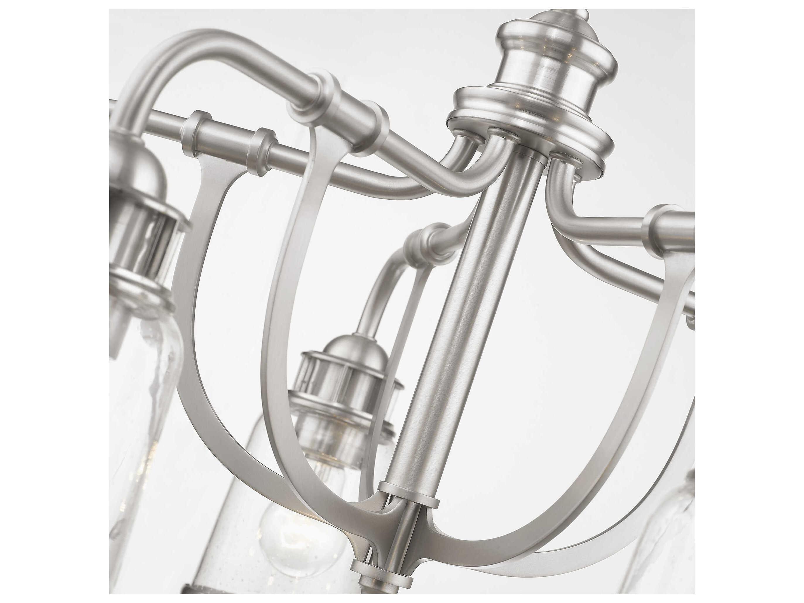 Livex Lighting Lawrenceville 5-Light Brushed Nickel Clear Glass Bell Chandelier