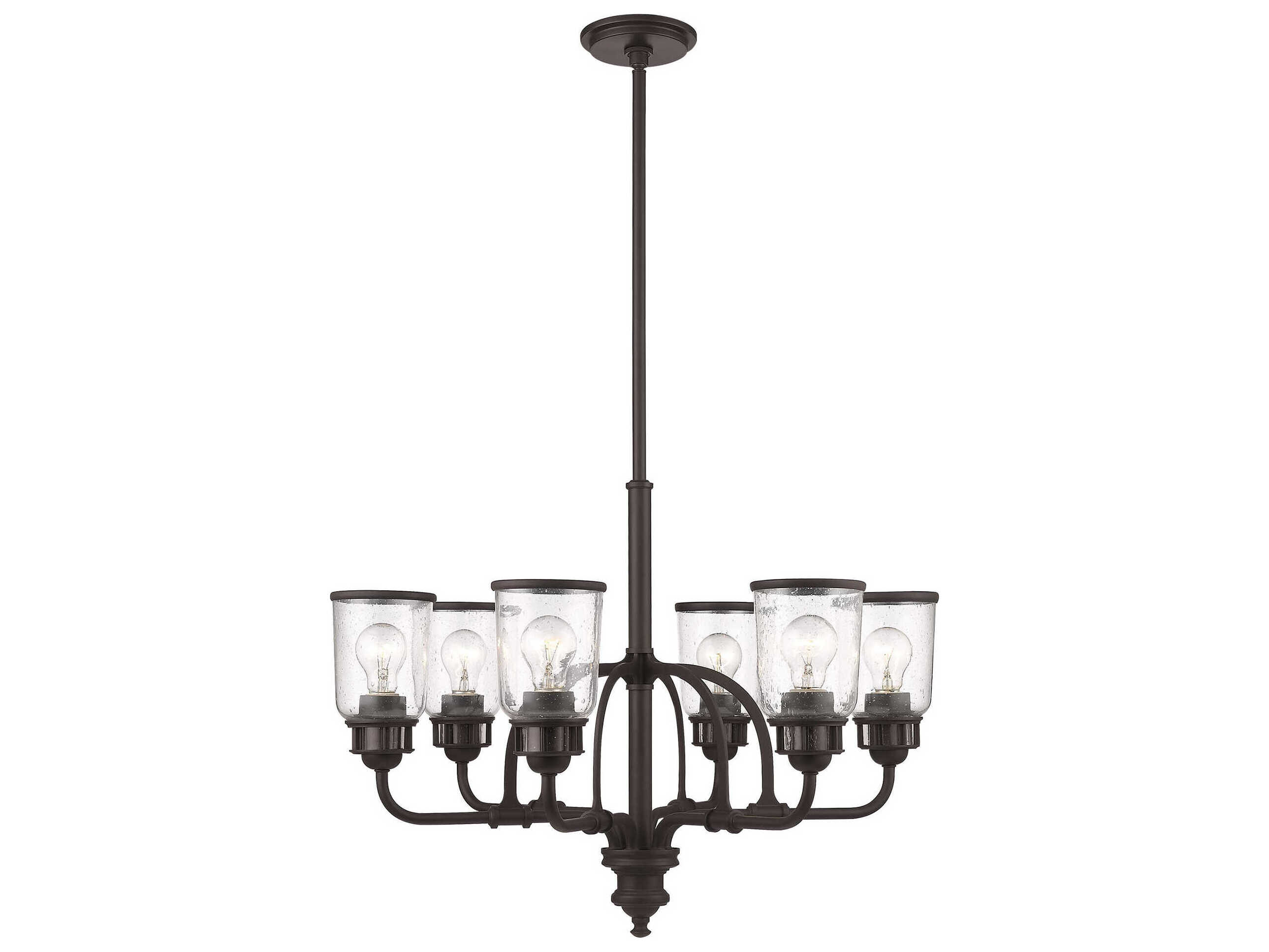 Livex Lighting Lawrenceville 6-Light Bronze Clear Glass Bell Chandelier