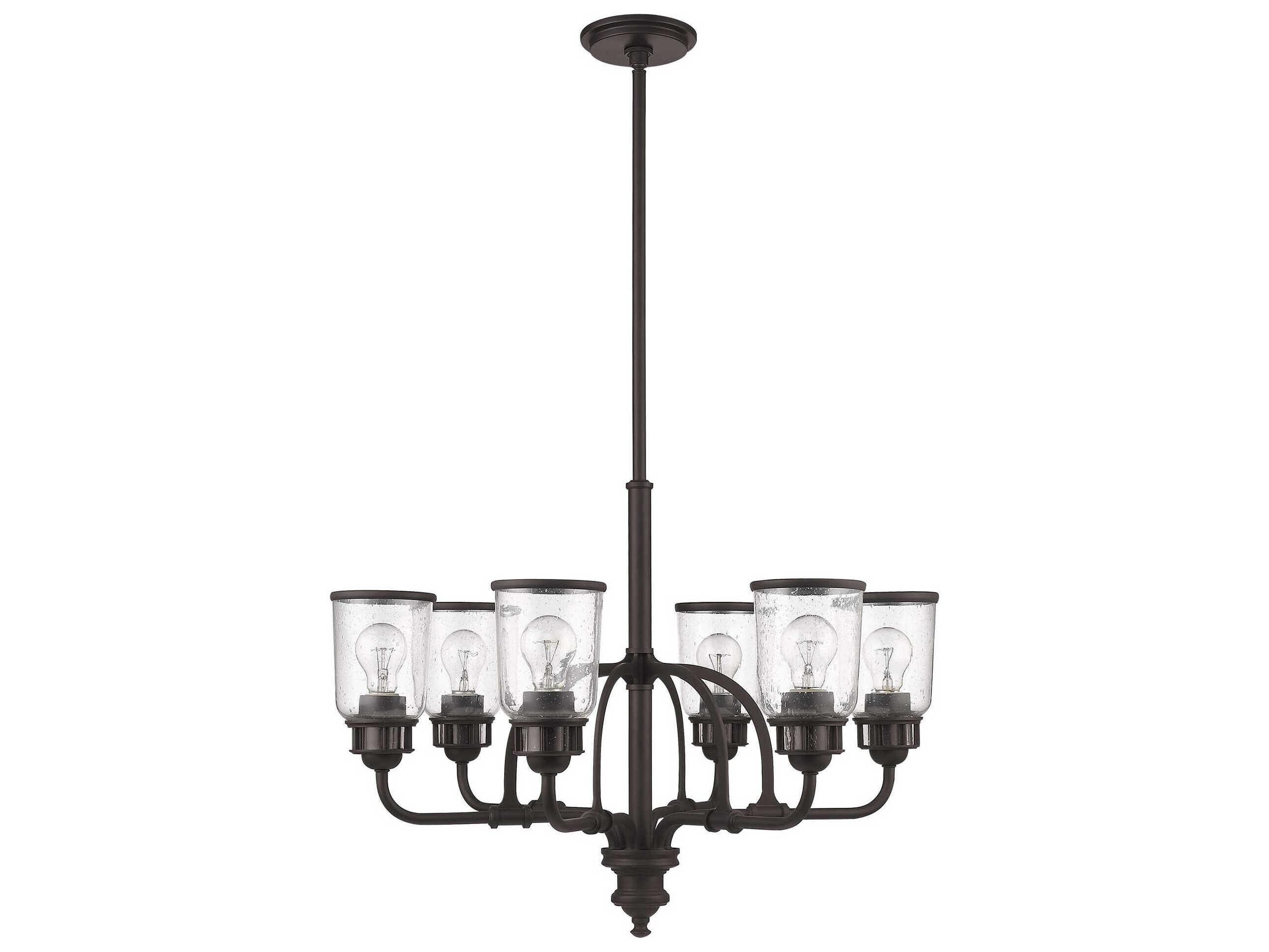 Livex Lighting Lawrenceville 6-Light Bronze Clear Glass Bell Chandelier