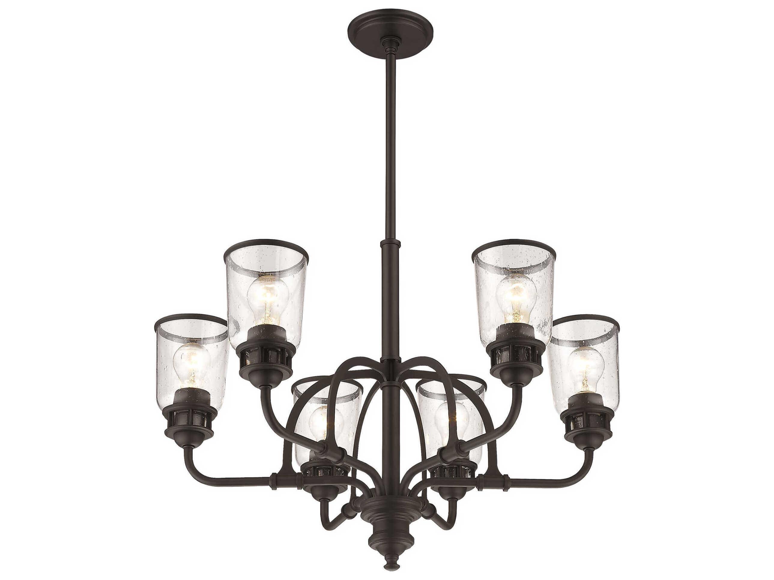 Livex Lighting Lawrenceville 6-Light Bronze Clear Glass Bell Chandelier