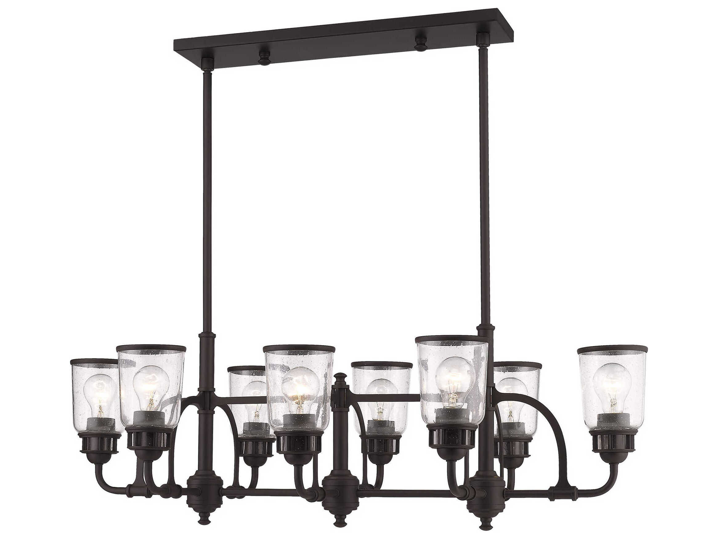 Livex Lighting Lawrenceville 8-Light Bronze Glass Island Pendant