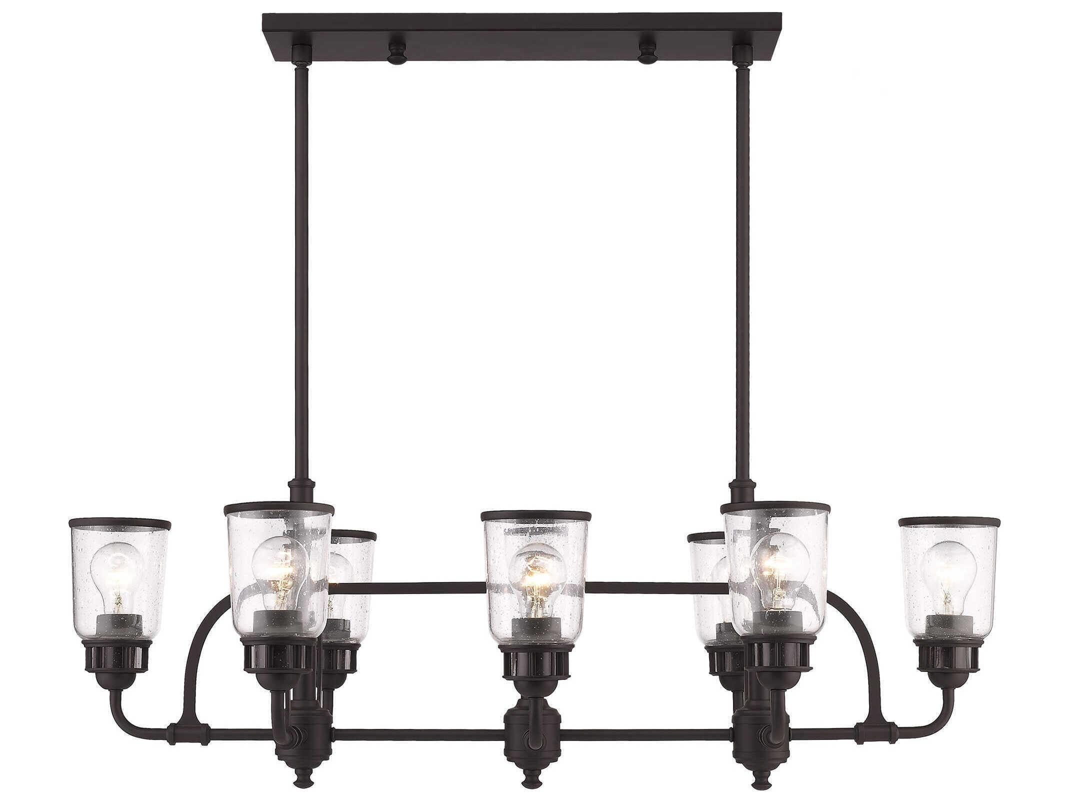 Livex Lighting Lawrenceville 8-Light Bronze Glass Island Pendant