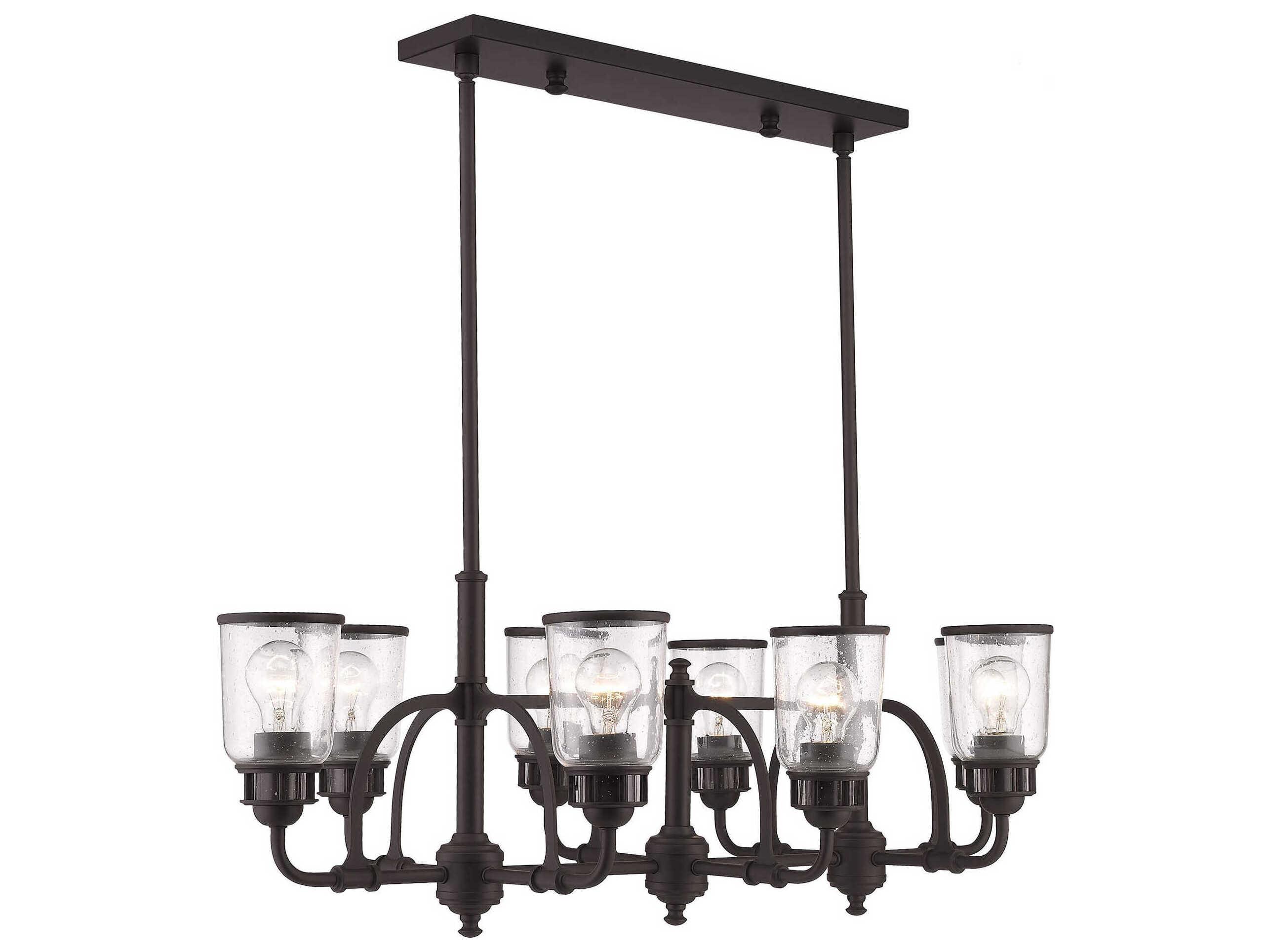 Livex Lighting Lawrenceville 8-Light Bronze Glass Island Pendant