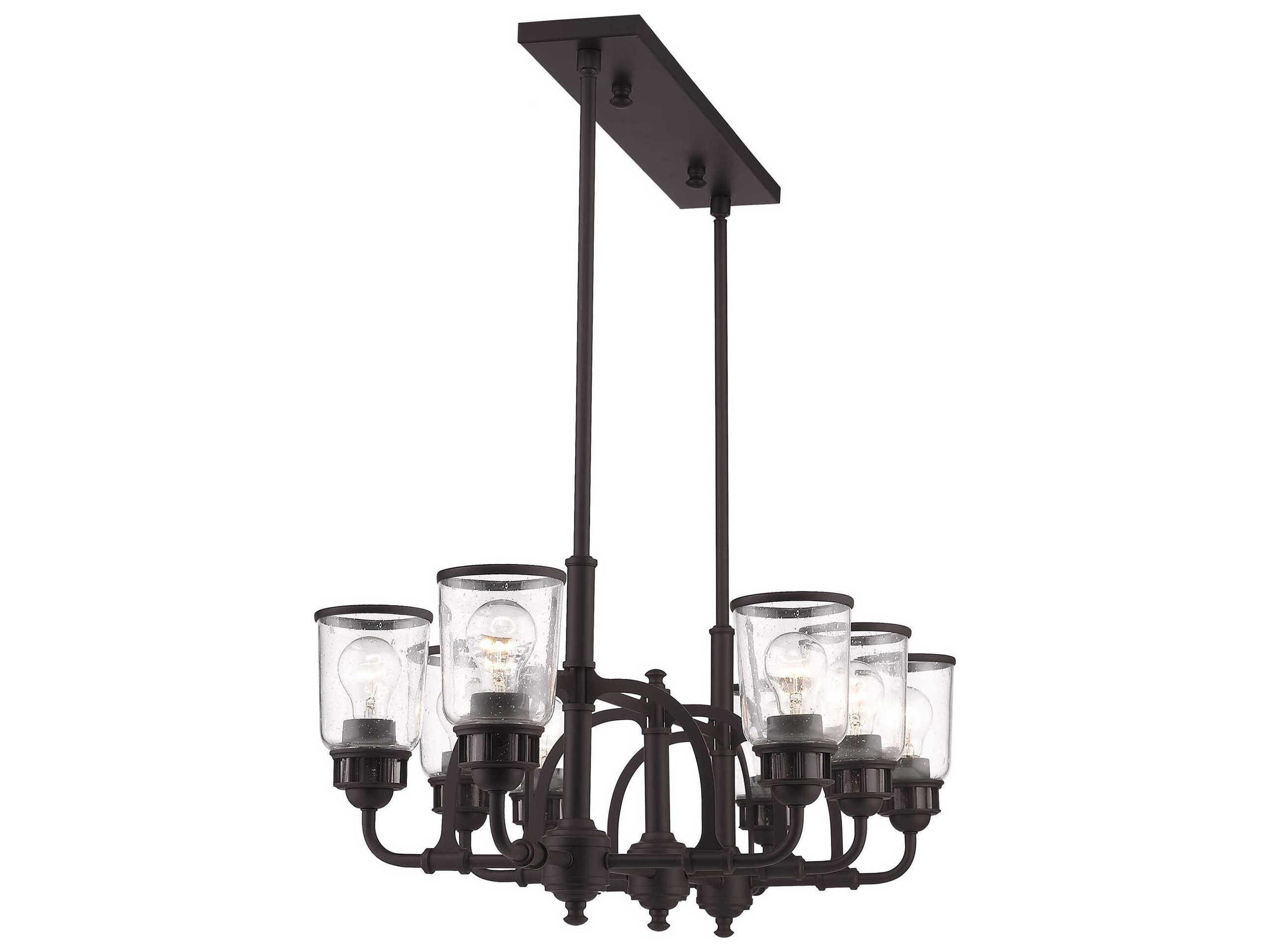 Livex Lighting Lawrenceville 8-Light Bronze Glass Island Pendant