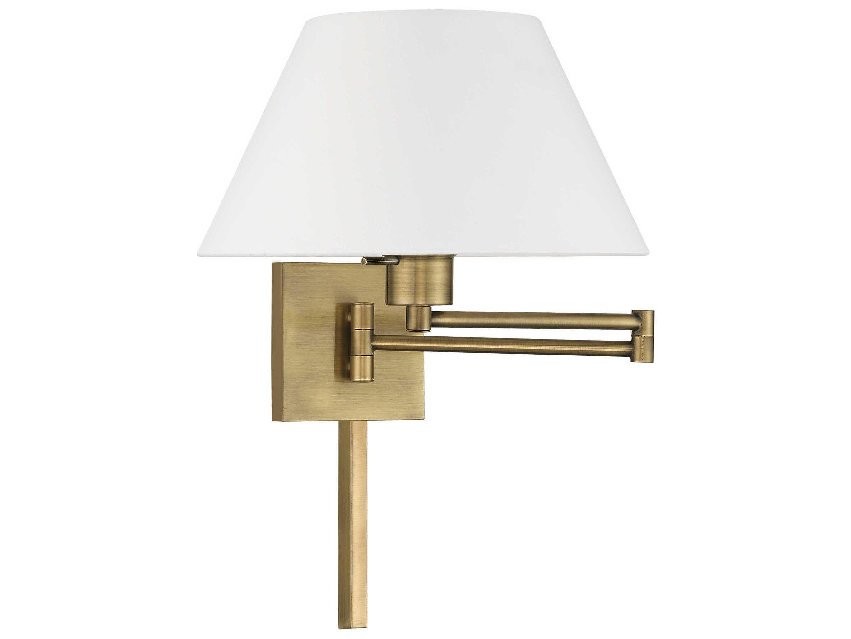 Livex Lighting Swing Arm Wall Lamps 1-light Antique Brass Sconce