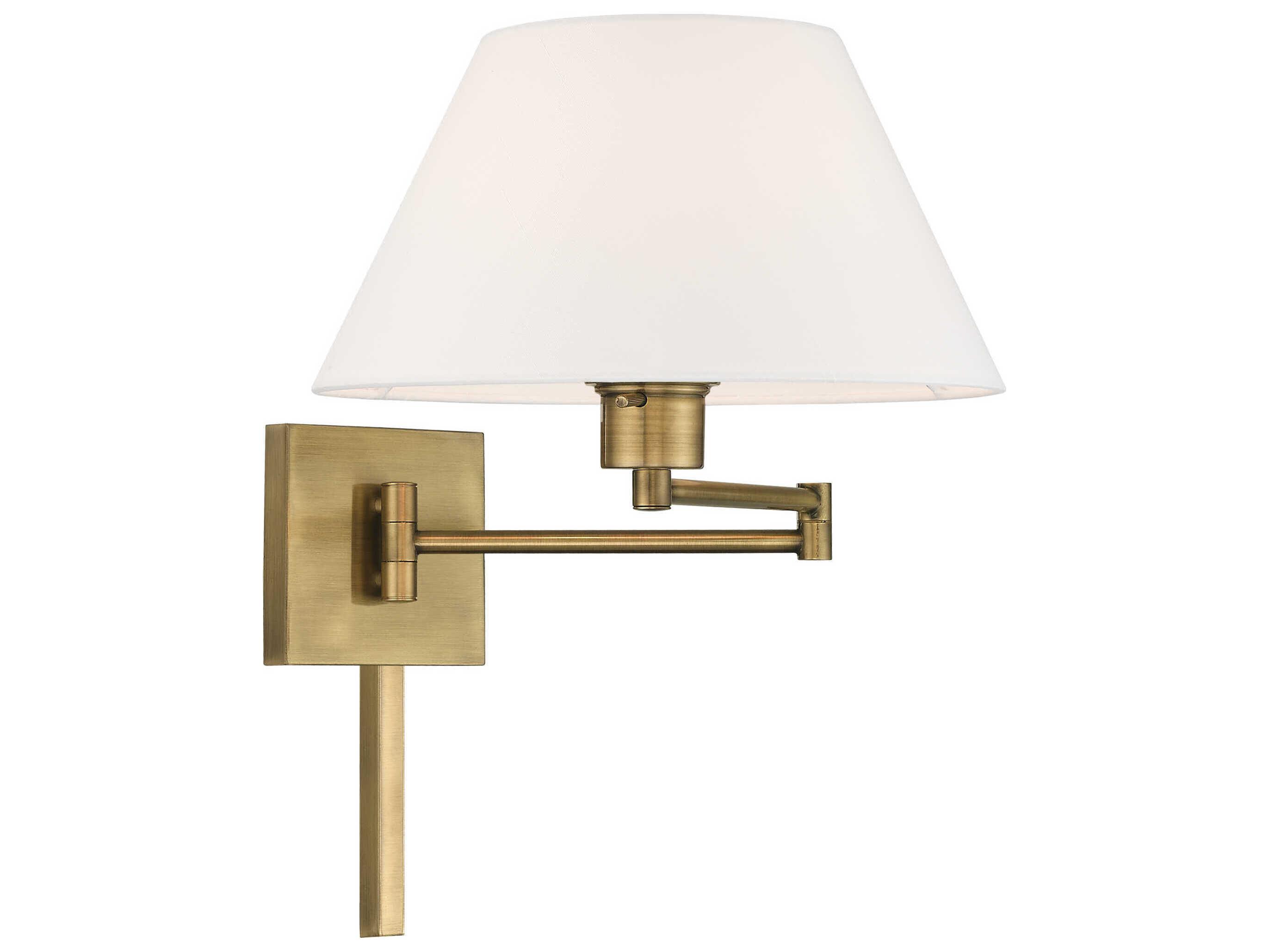 Livex Lighting Swing Arm Wall Lamps 1-light Antique Brass Sconce