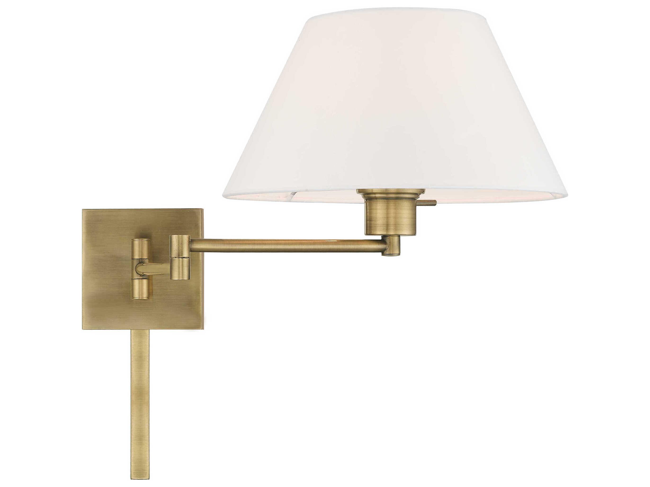 Livex Lighting Swing Arm Wall Lamps 1-light Antique Brass Sconce