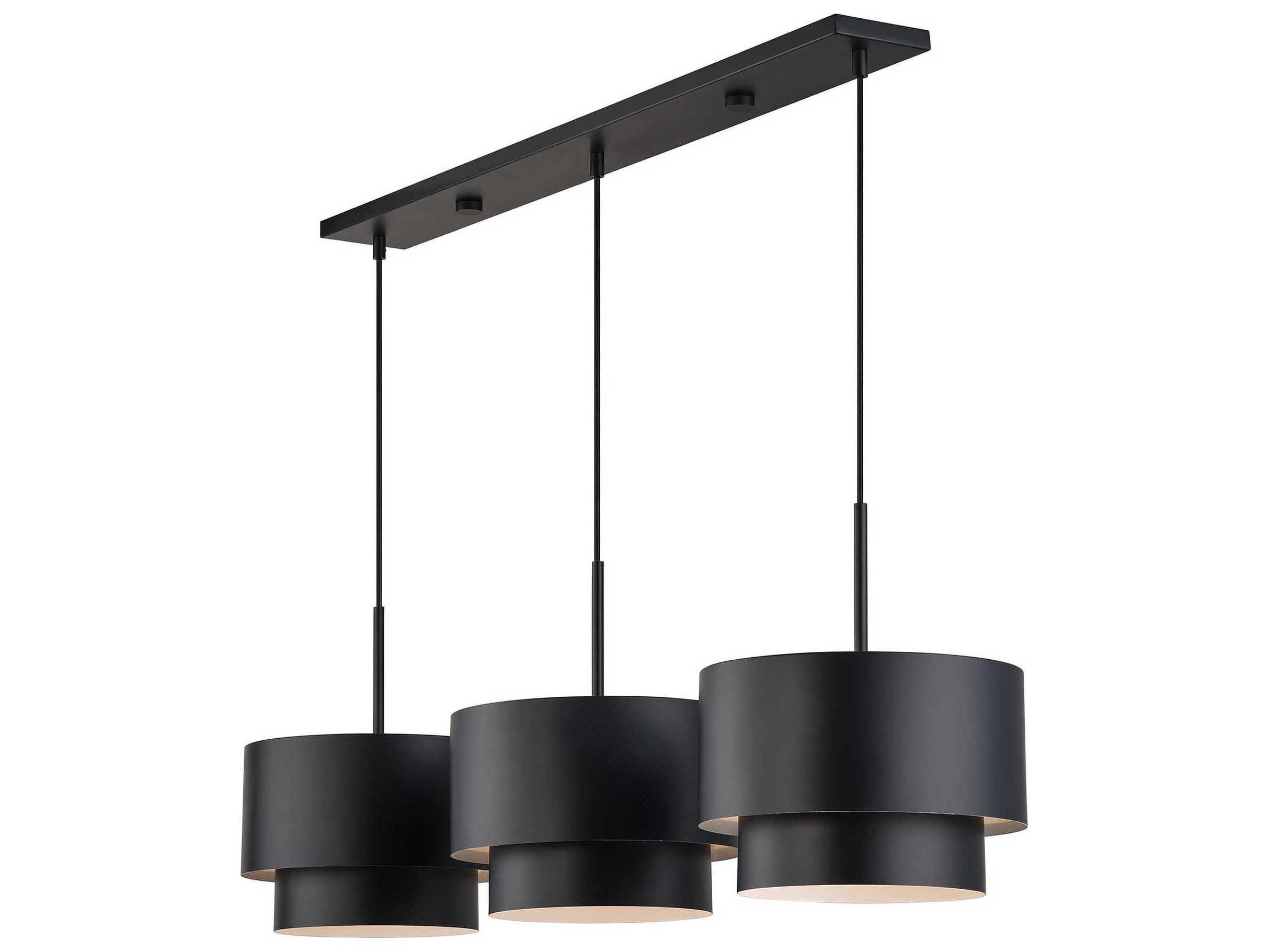 Livex Lighting Zolana 3-Light Black Drum Island Pendant