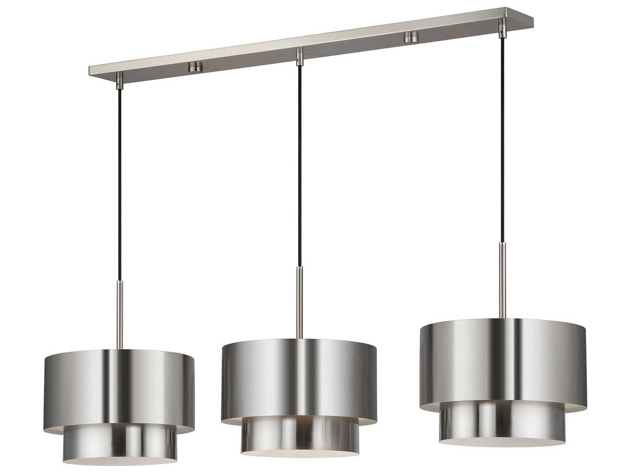 Livex Lighting Zolana 3-Light Brushed Nickel Drum Island Pendant