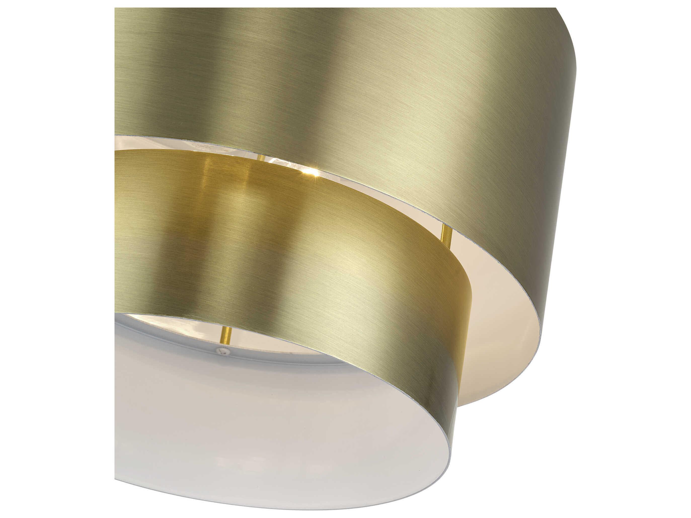 Livex Lighting Zolana 2-Light Antique Brass Drum Semi Flush Mount