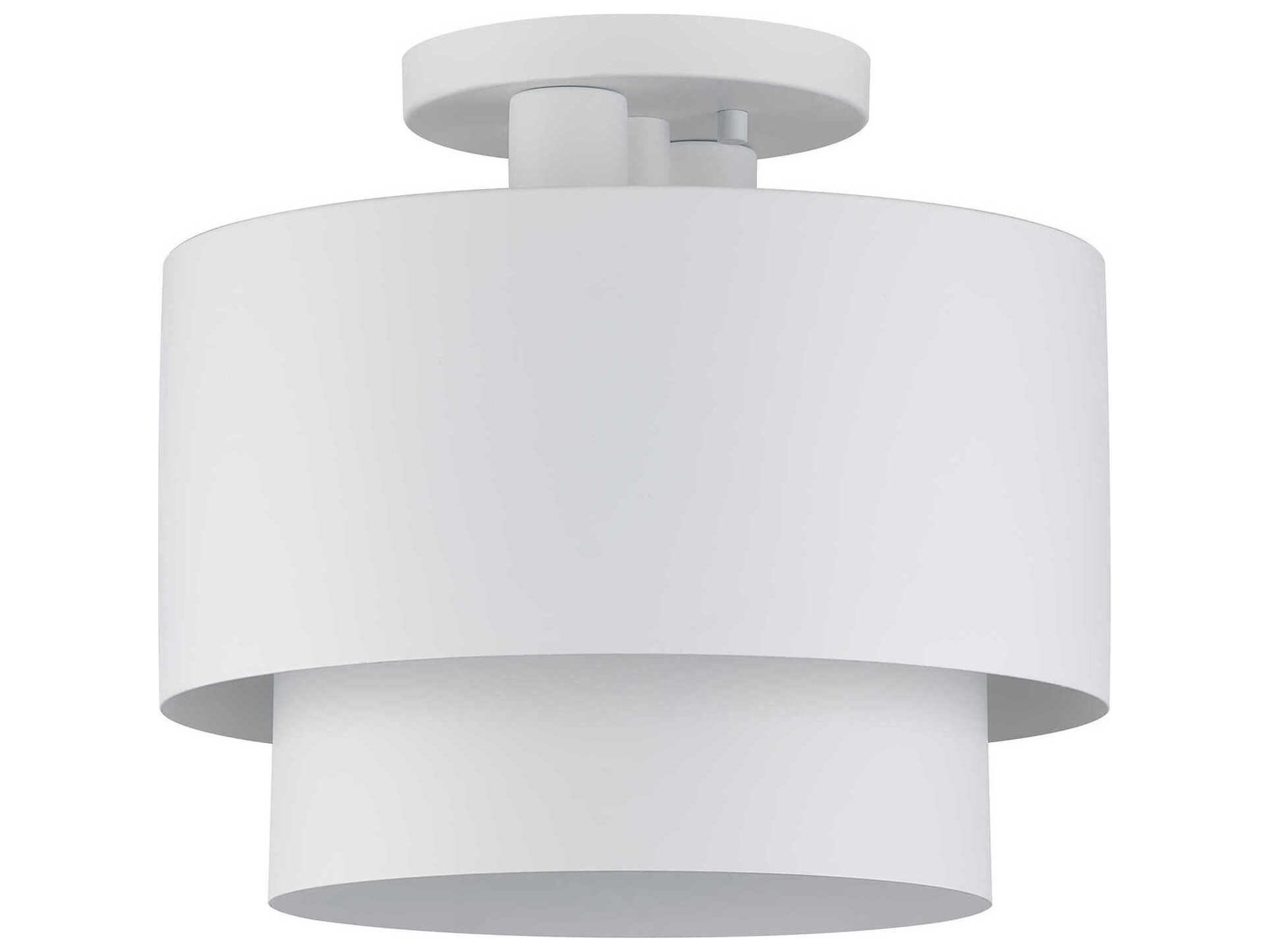 Livex Lighting Zolana 2-Light White Bowl Semi Flush Mount