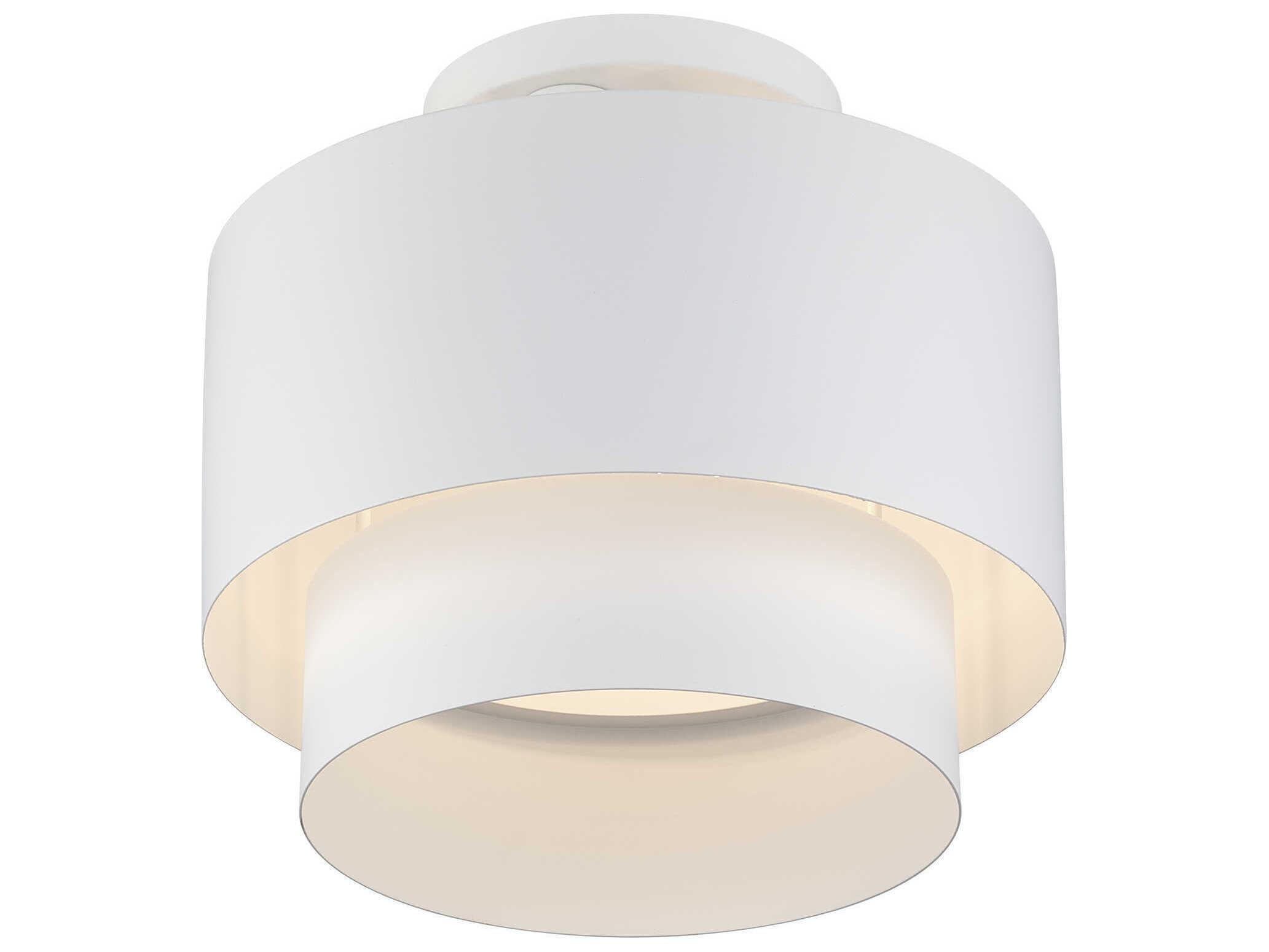 Livex Lighting Zolana 2-Light White Bowl Semi Flush Mount