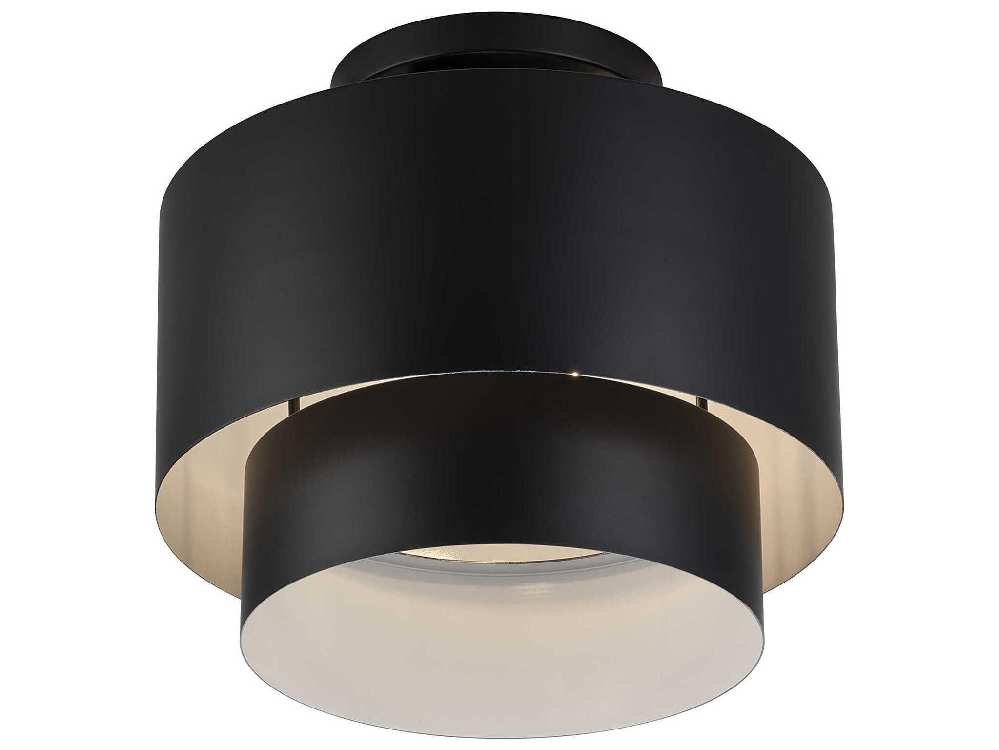 Livex Lighting Zolana 2-Light Black Drum Semi Flush Mount