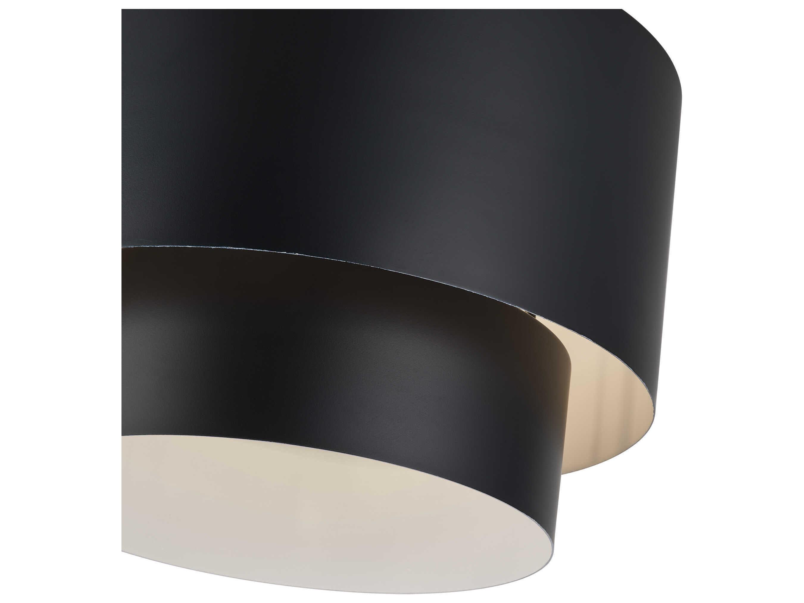 Livex Lighting Zolana 2-Light Black Drum Semi Flush Mount