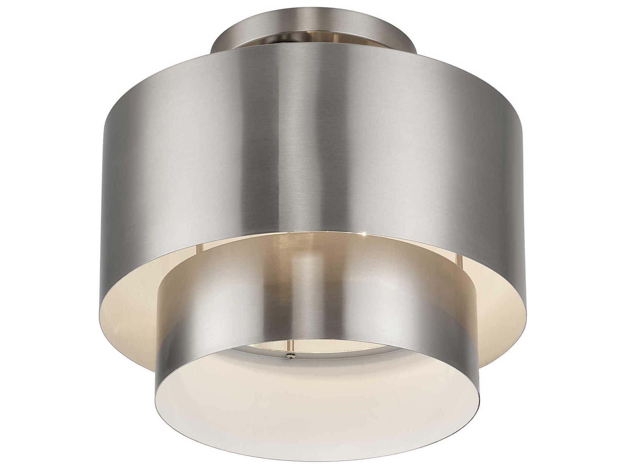 Livex Lighting Zolana 2-Light Brushed Nickel Drum Semi Flush Mount