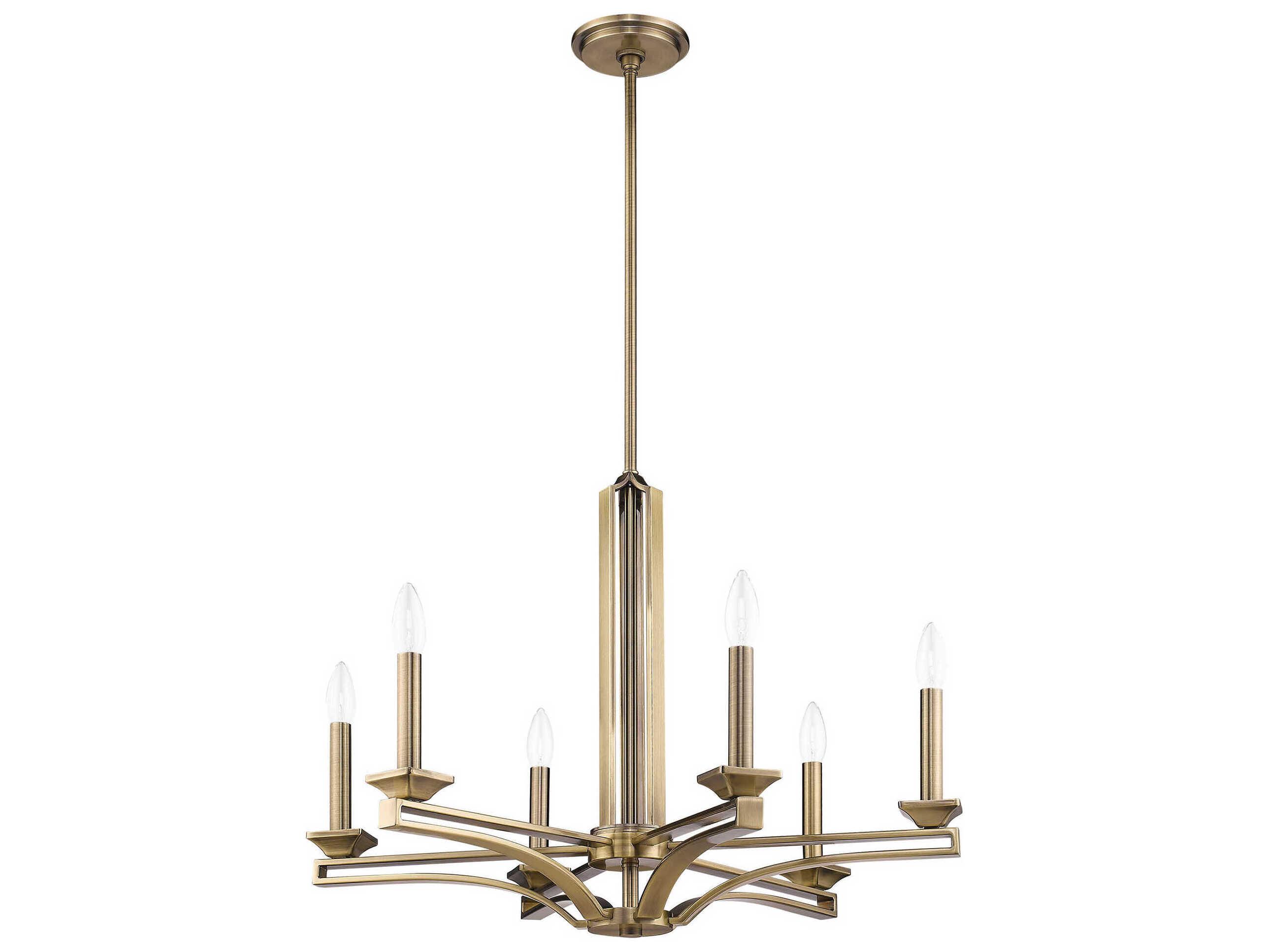 Livex Lighting Trumbull 6-Light Antique Brass Candelabra Chandelier