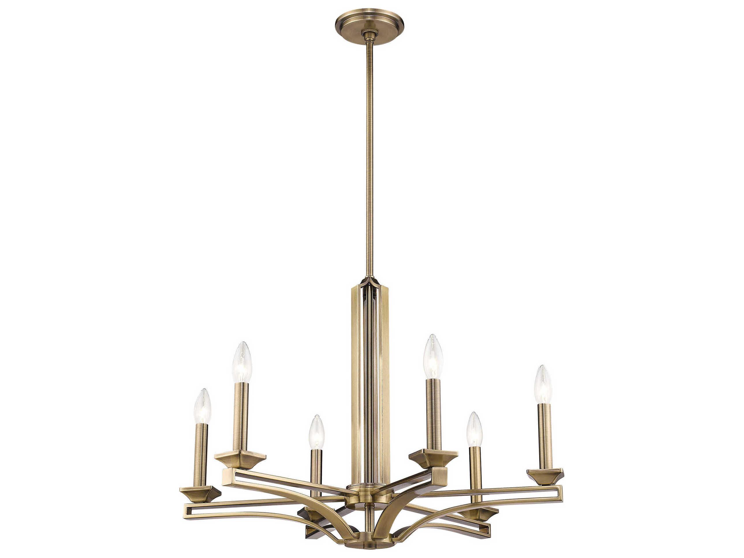 Livex Lighting Trumbull 6-Light Antique Brass Candelabra Chandelier
