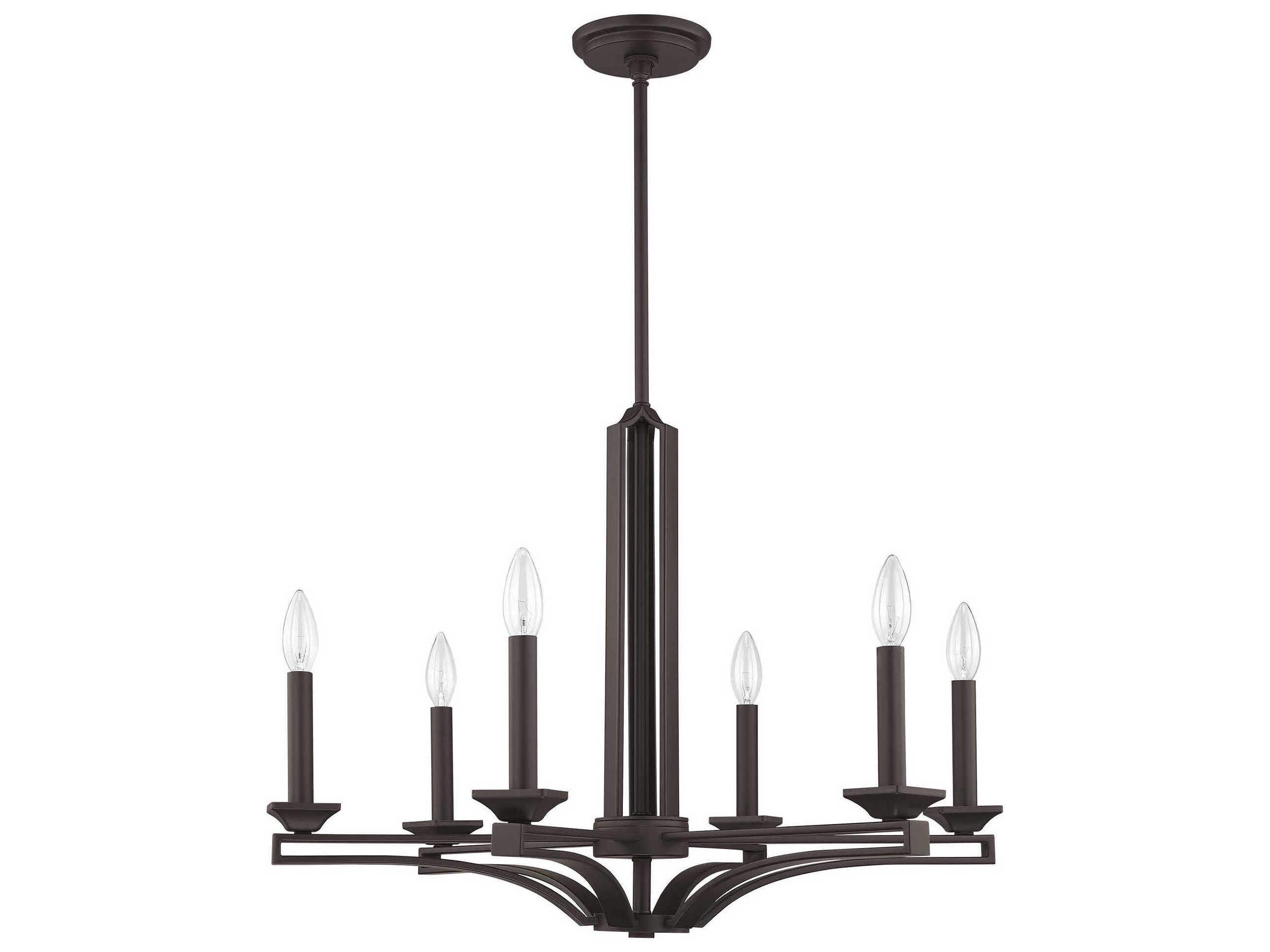 Livex Lighting Trumbull 6-Light Bronze Candelabra Chandelier