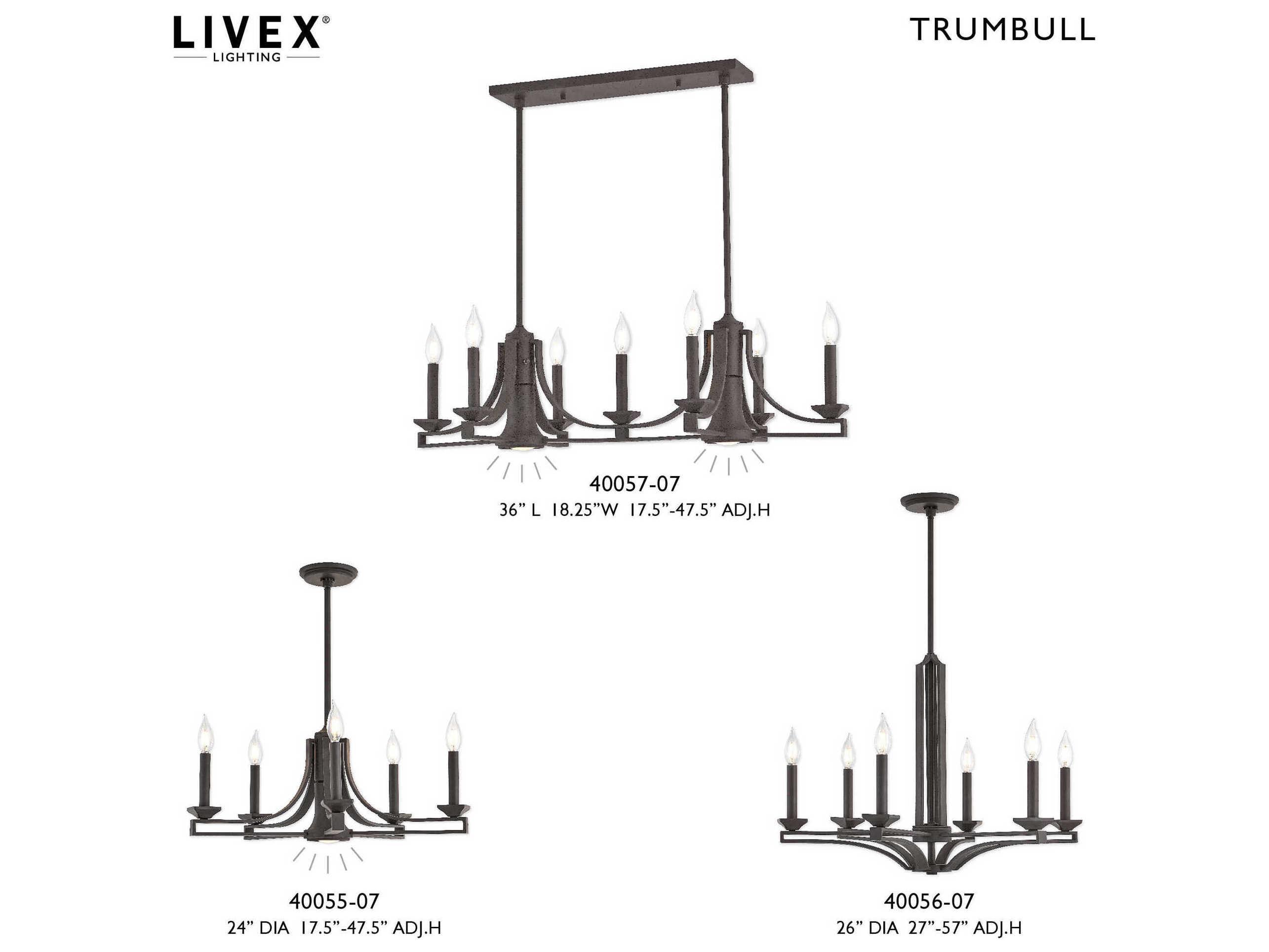 Livex Lighting Trumbull 6-Light Bronze Candelabra Chandelier