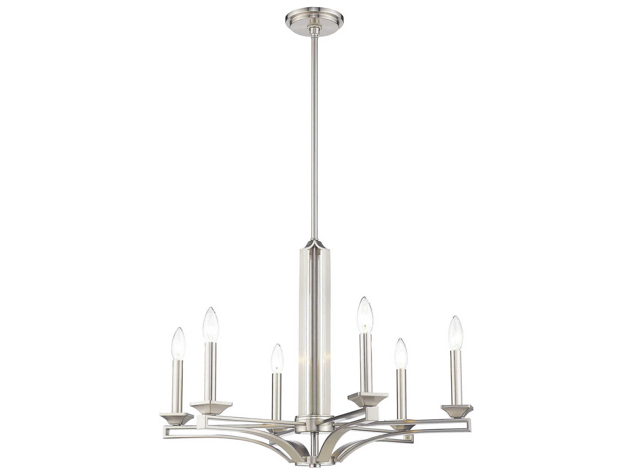 Livex Lighting Trumbull 6-Light Brushed Nickel Candelabra Chandelier