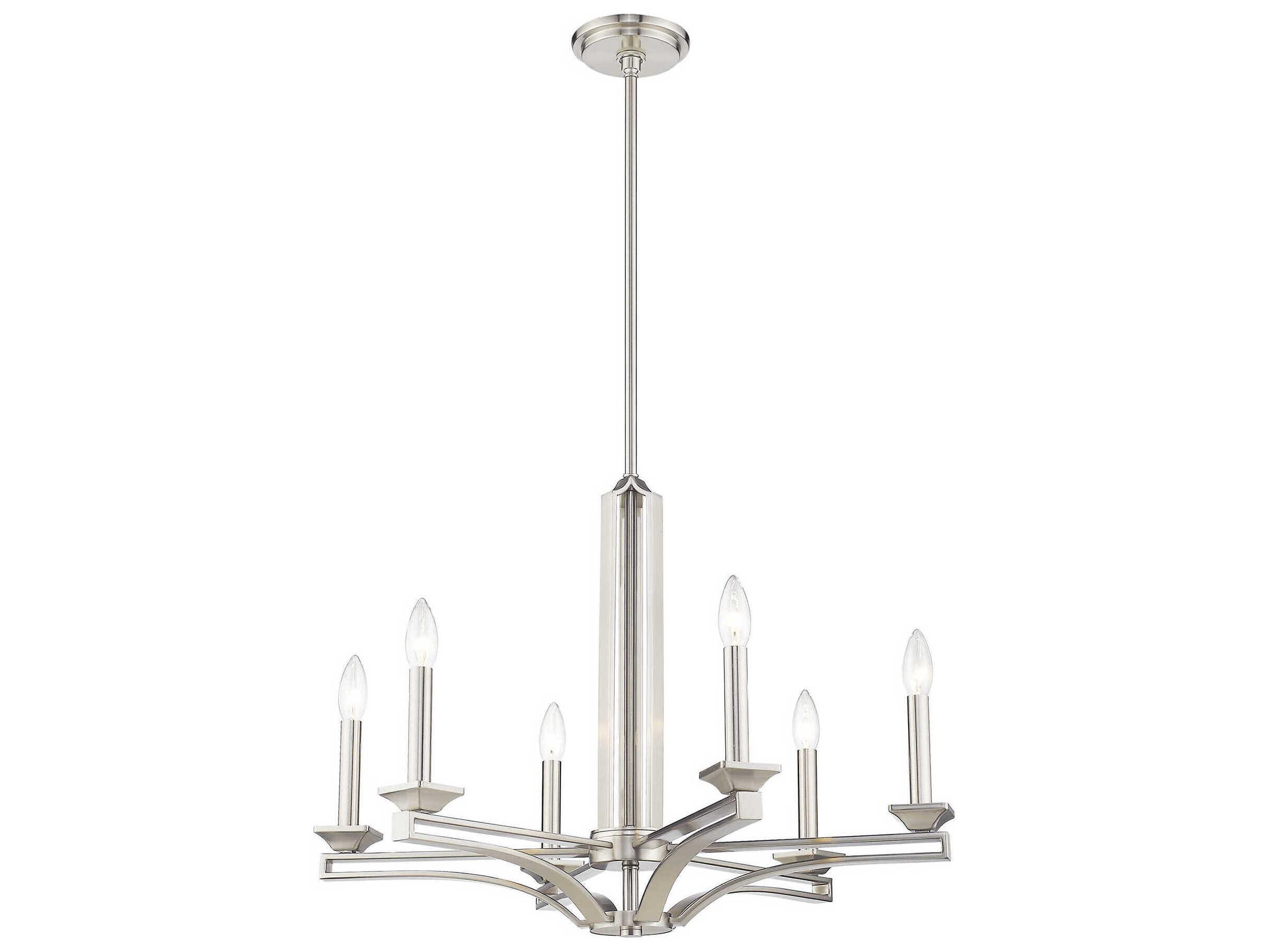 Livex Lighting Trumbull 6-Light Brushed Nickel Candelabra Chandelier