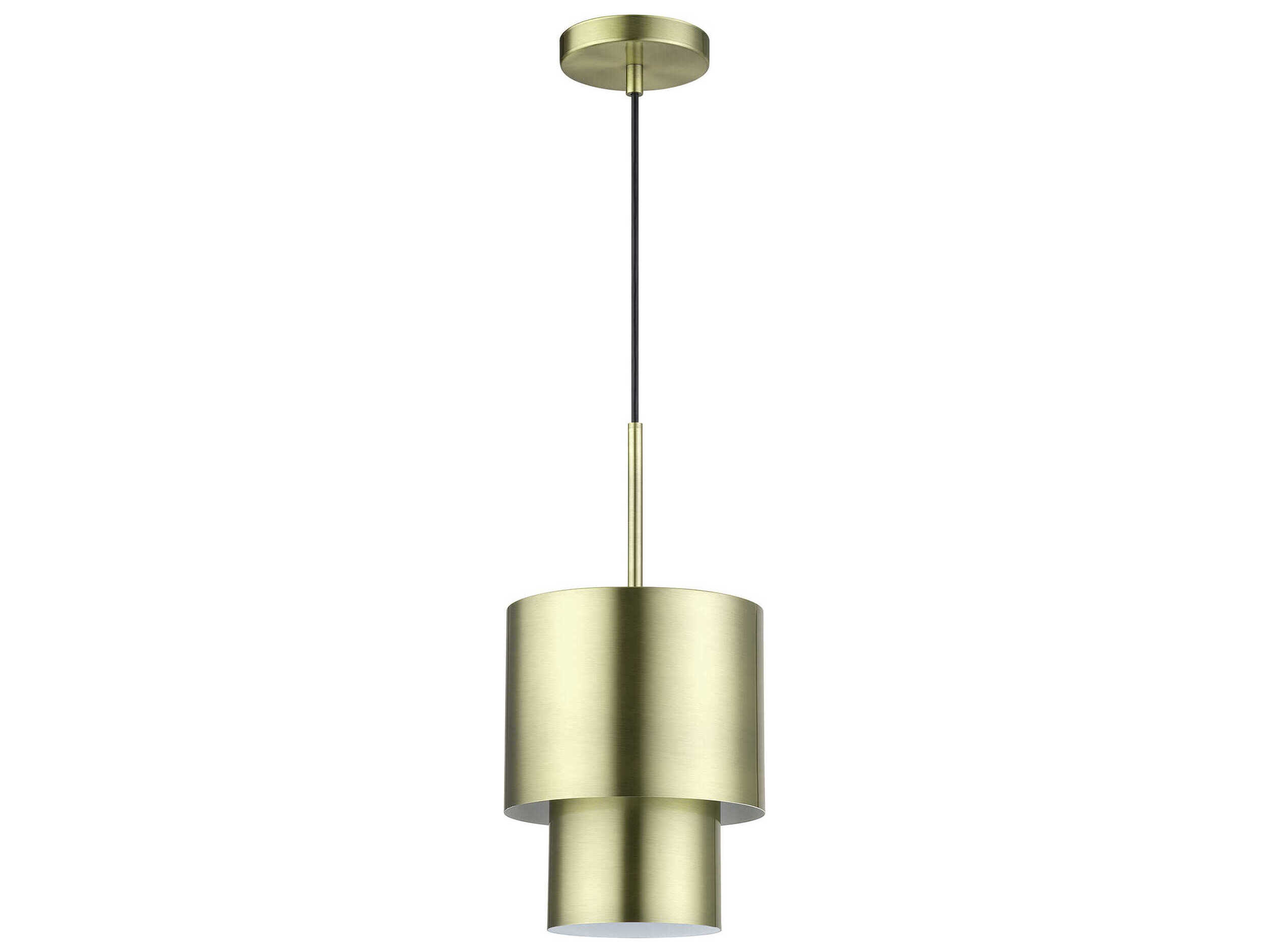 Livex Lighting Zolana 1-Light Antique Brass Drum Mini Pendant