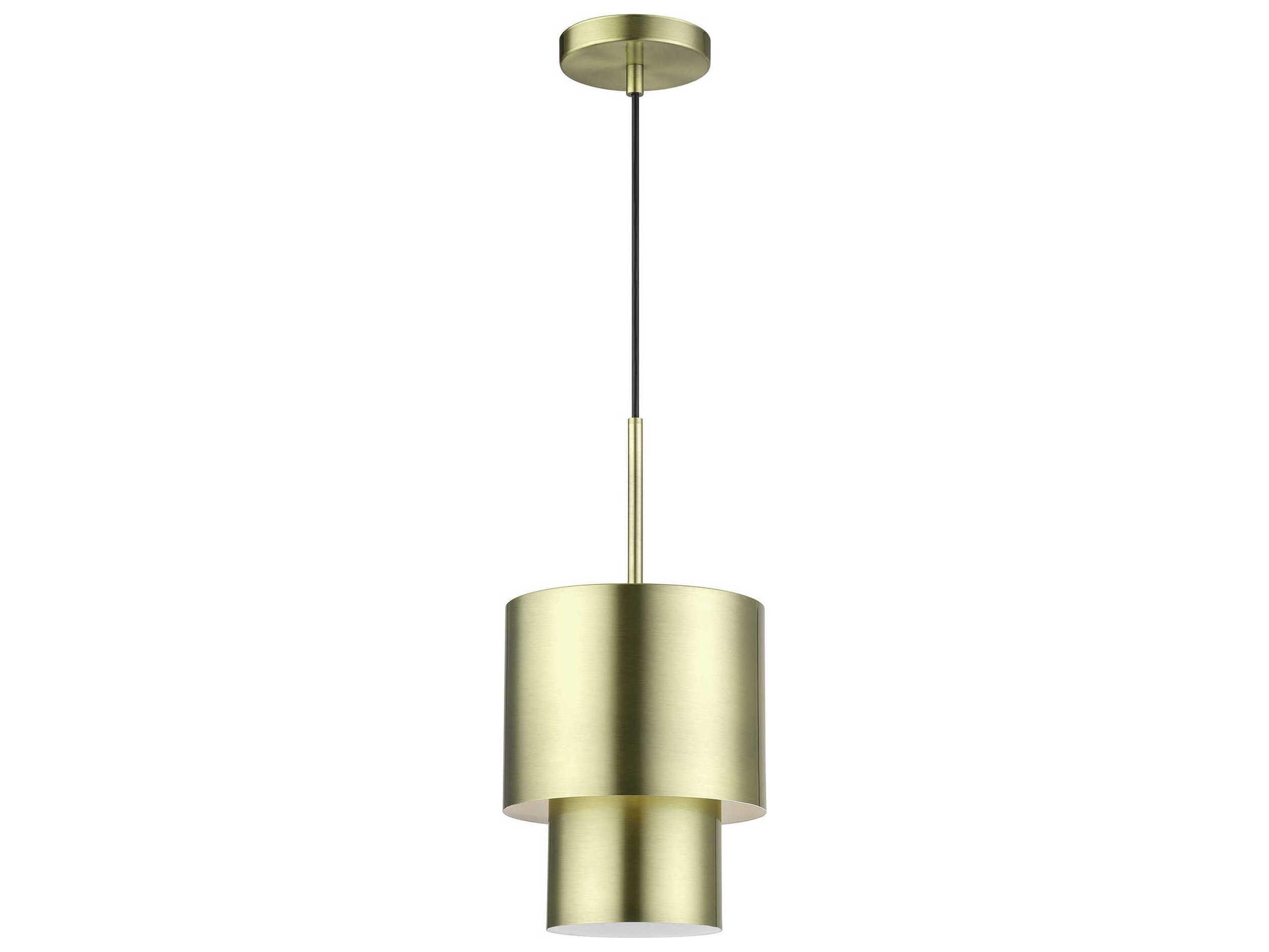 Livex Lighting Zolana 1-Light Antique Brass Drum Mini Pendant