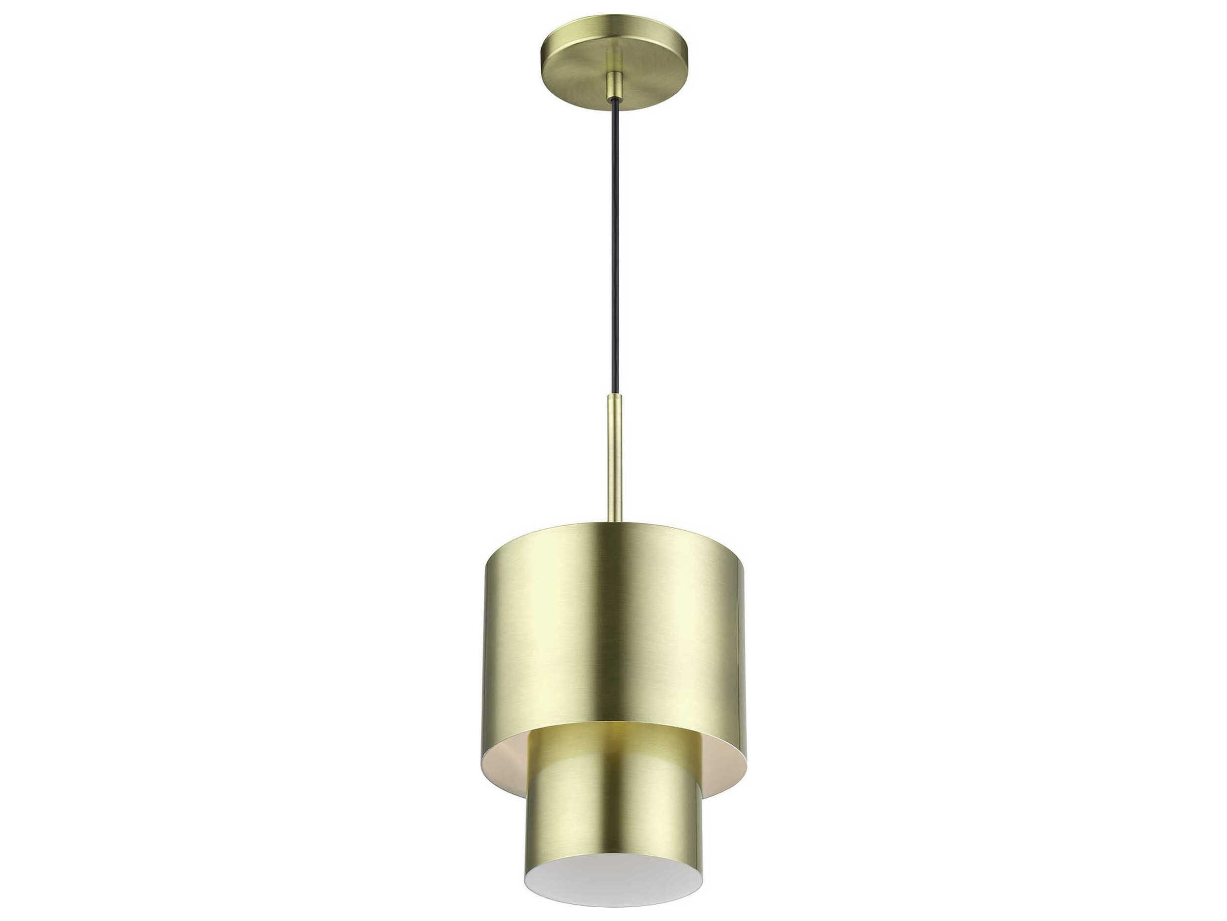 Livex Lighting Zolana 1-Light Antique Brass Drum Mini Pendant